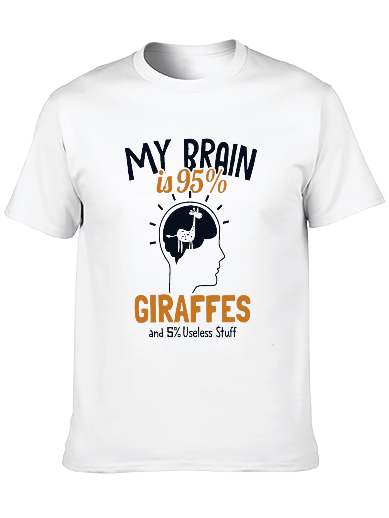 Giraffe Brain Funny Graphic T-Shirt