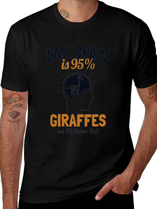 Giraffe Brain Funny Graphic T-Shirt