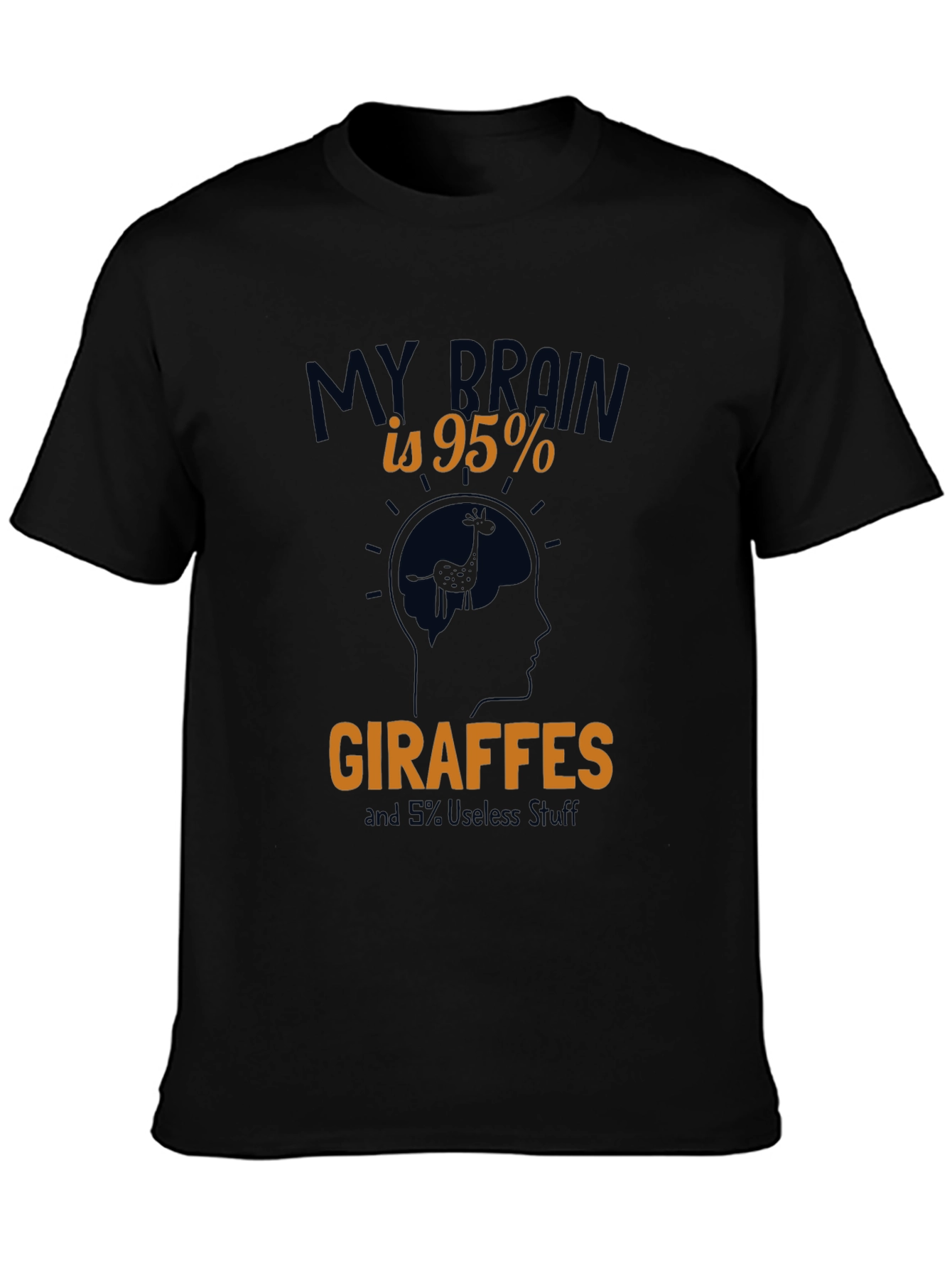Giraffe Brain Funny Graphic T-Shirt
