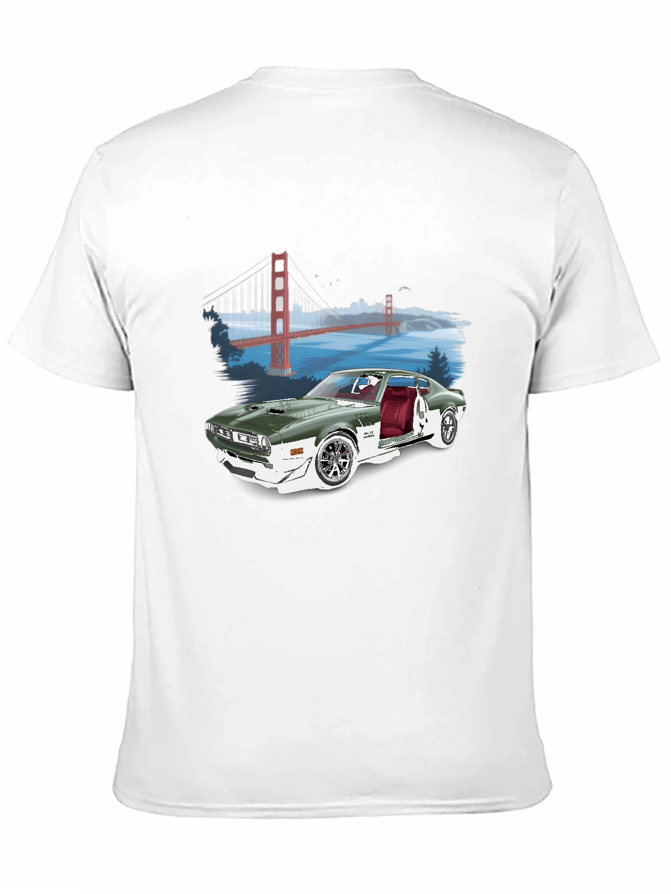 Classic Car & Bridge Graphic Tee - Black