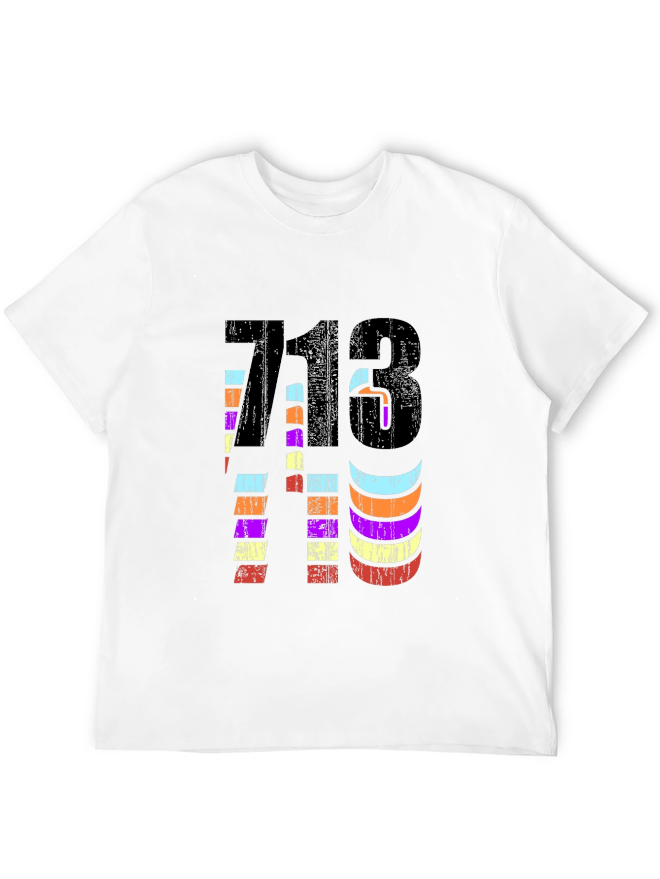 Retro 713 Houston Area Code Black Graphic Tee