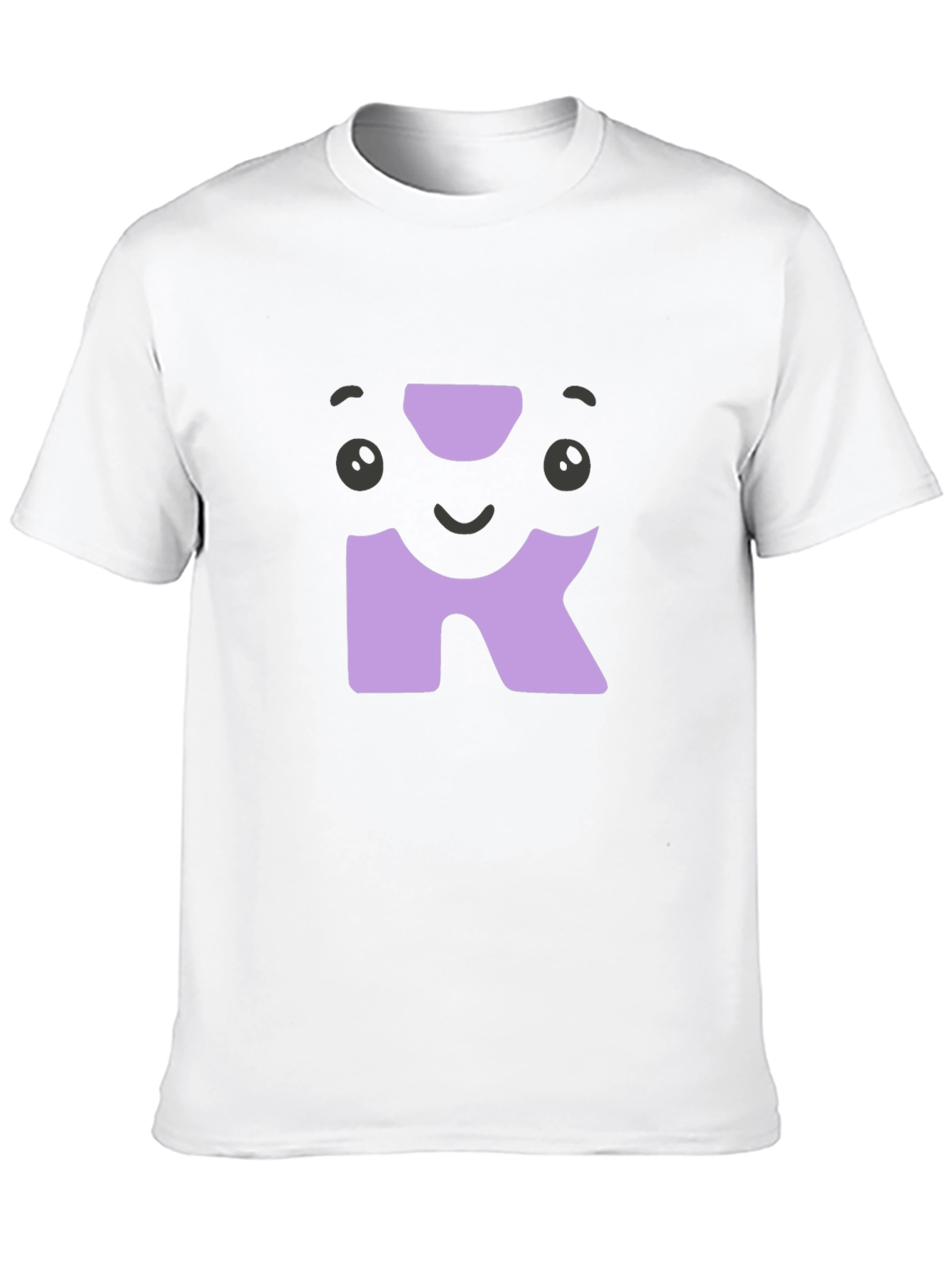 Cute Character Initial R Black T-Shirt