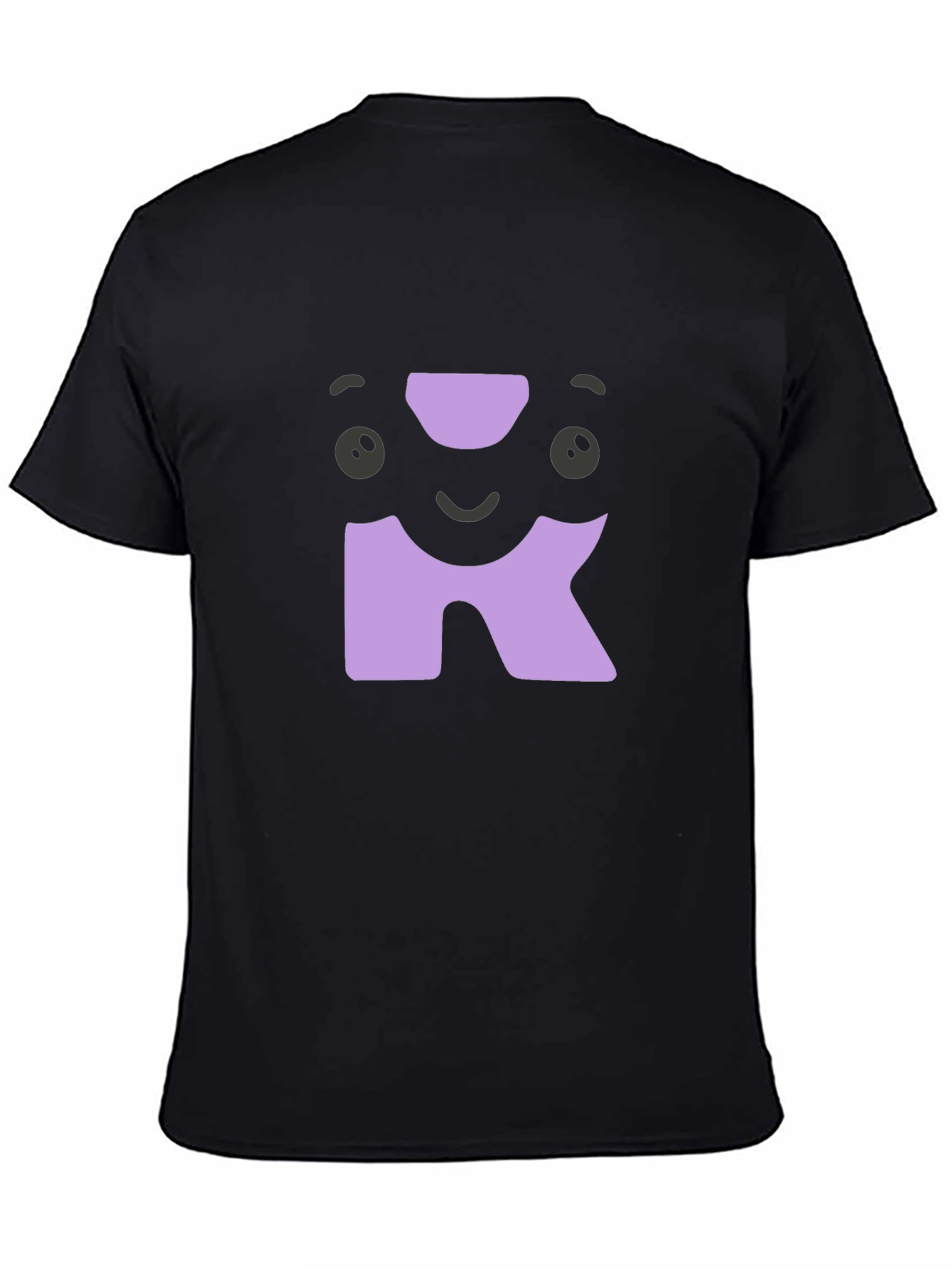 Cute Character Initial R Black T-Shirt