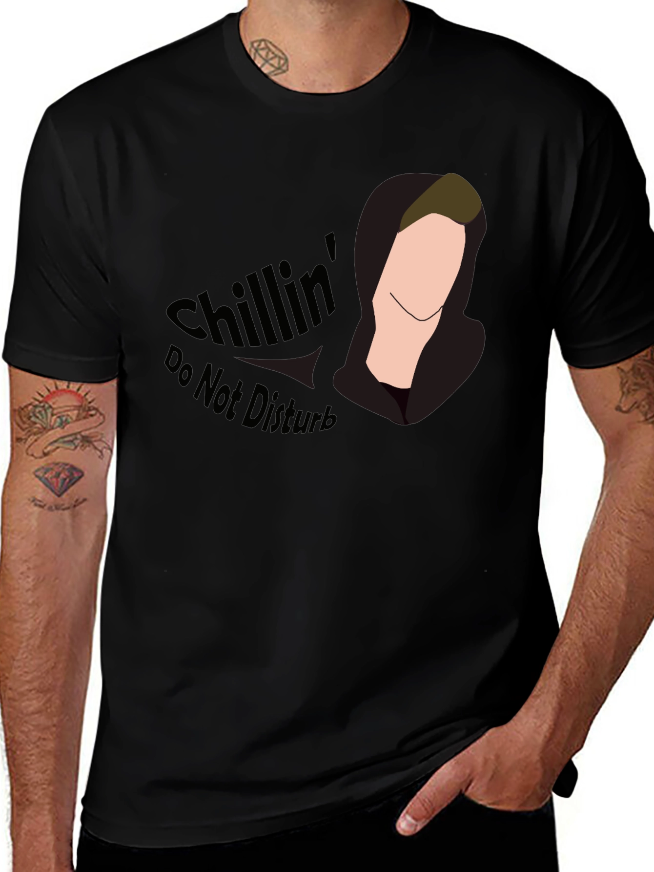 Chillin Tee - Do Not Disturb Black Graphic T-Shirt
