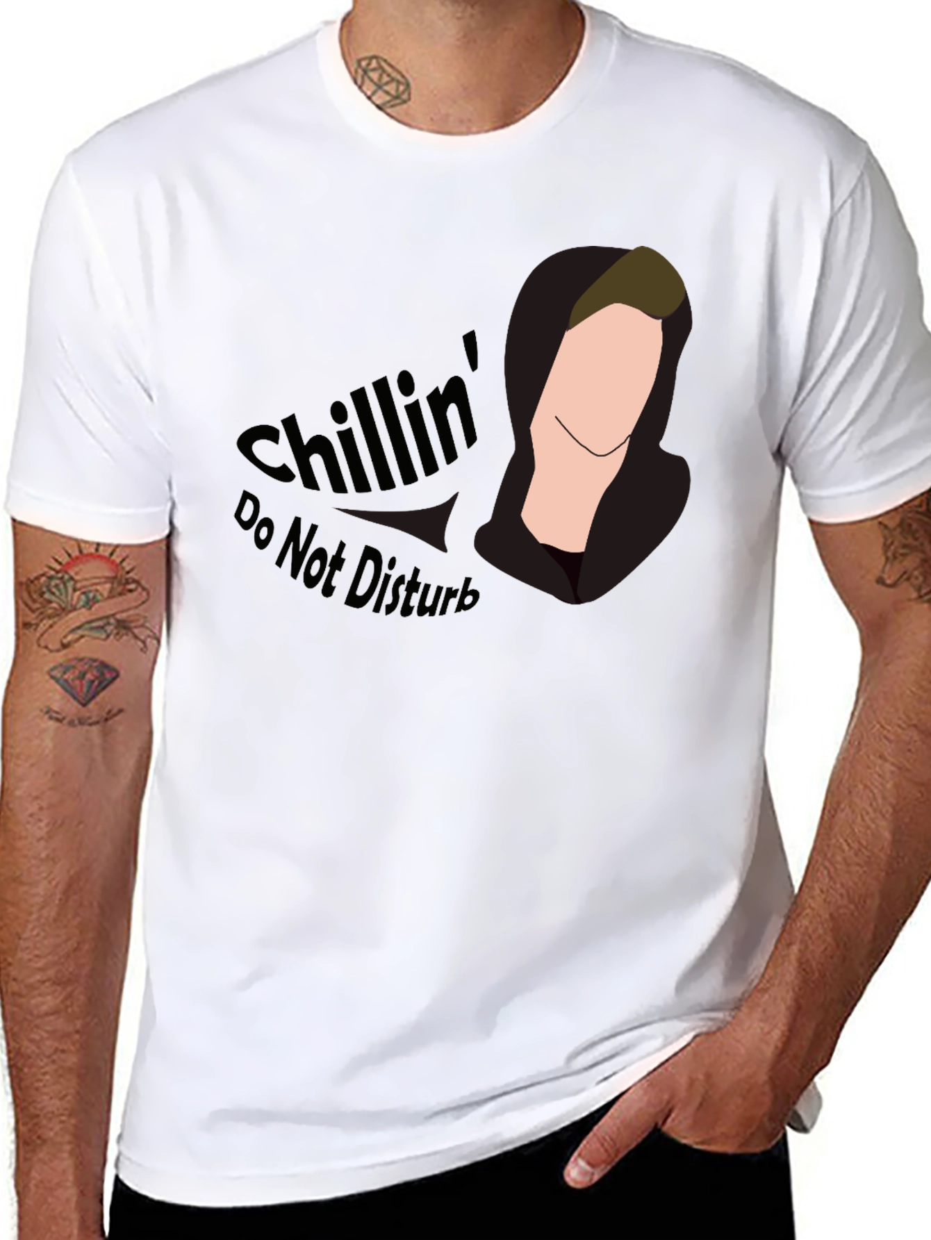 Chillin Tee - Do Not Disturb Black Graphic T-Shirt