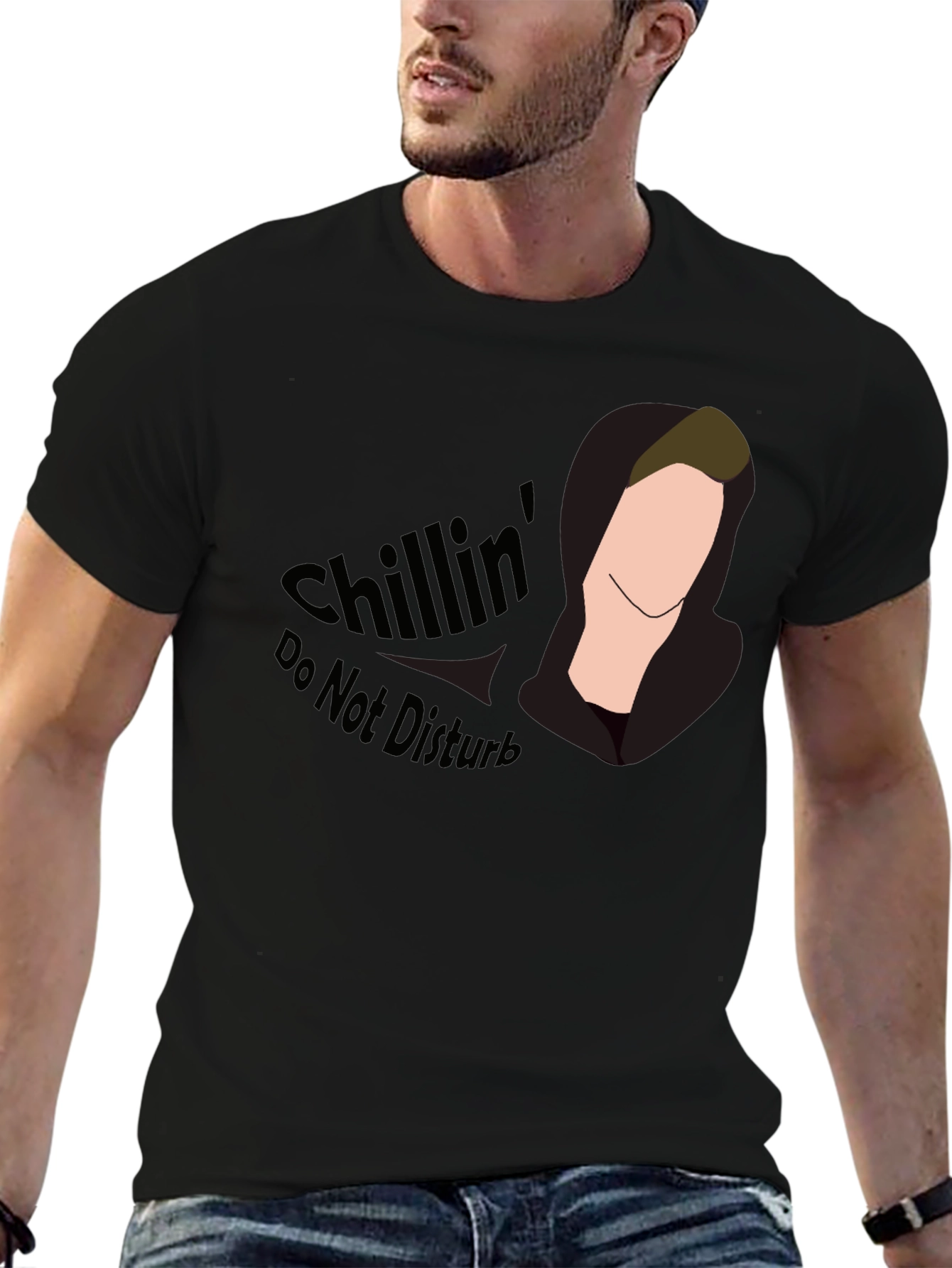 Chillin Tee - Do Not Disturb Black Graphic T-Shirt