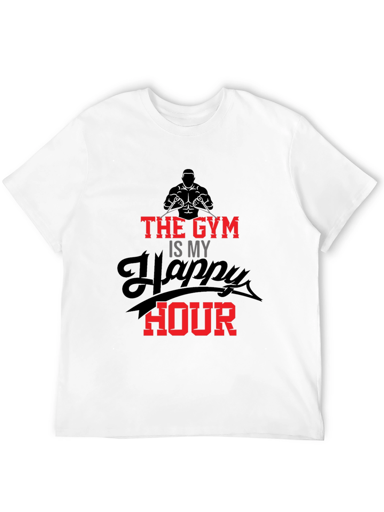 Gym Happy Hour Black Graphic Tee