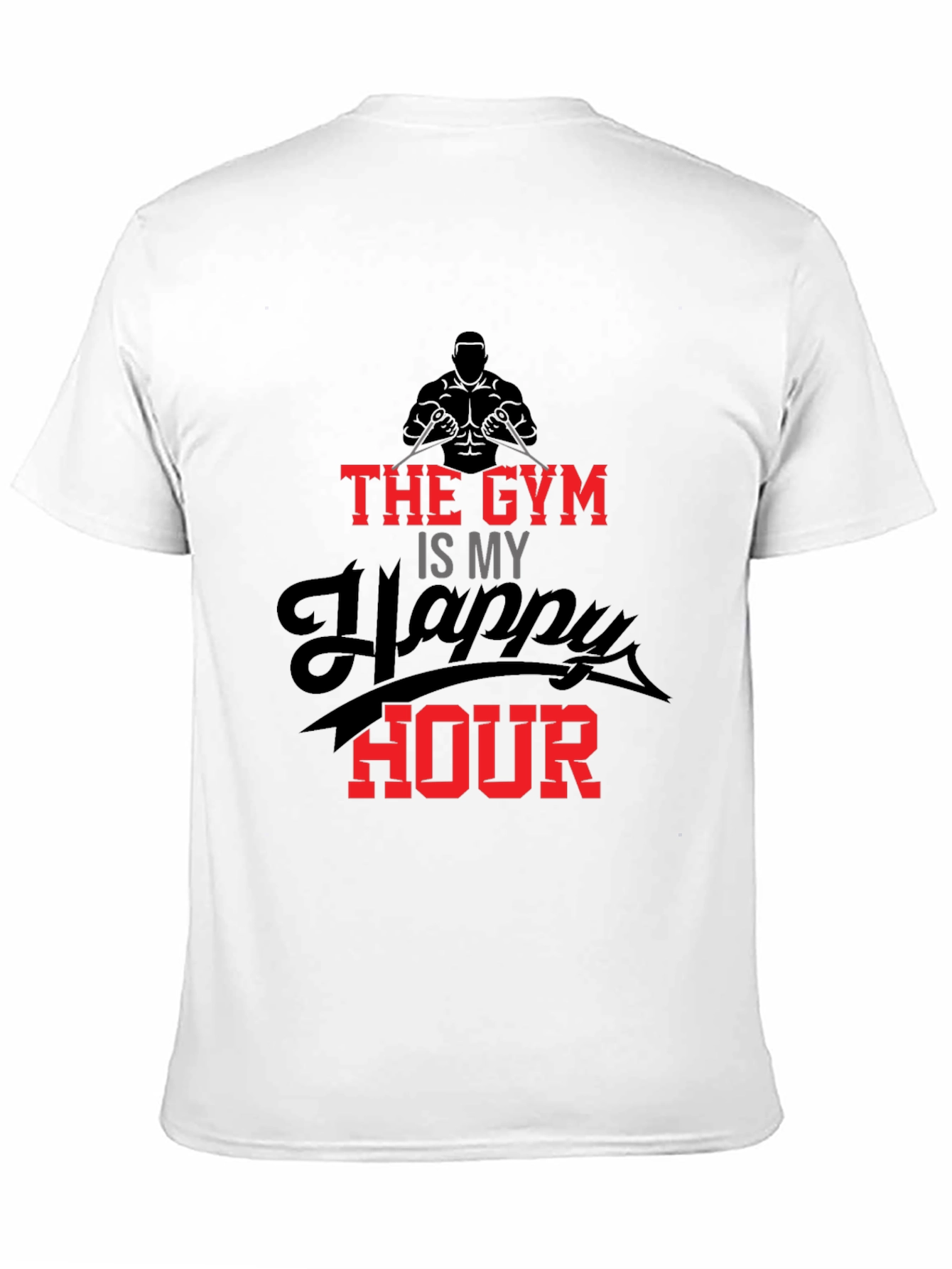 Gym Happy Hour Black Graphic Tee
