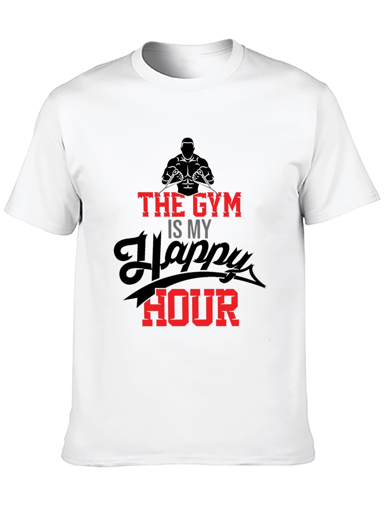 Gym Happy Hour Black Graphic Tee