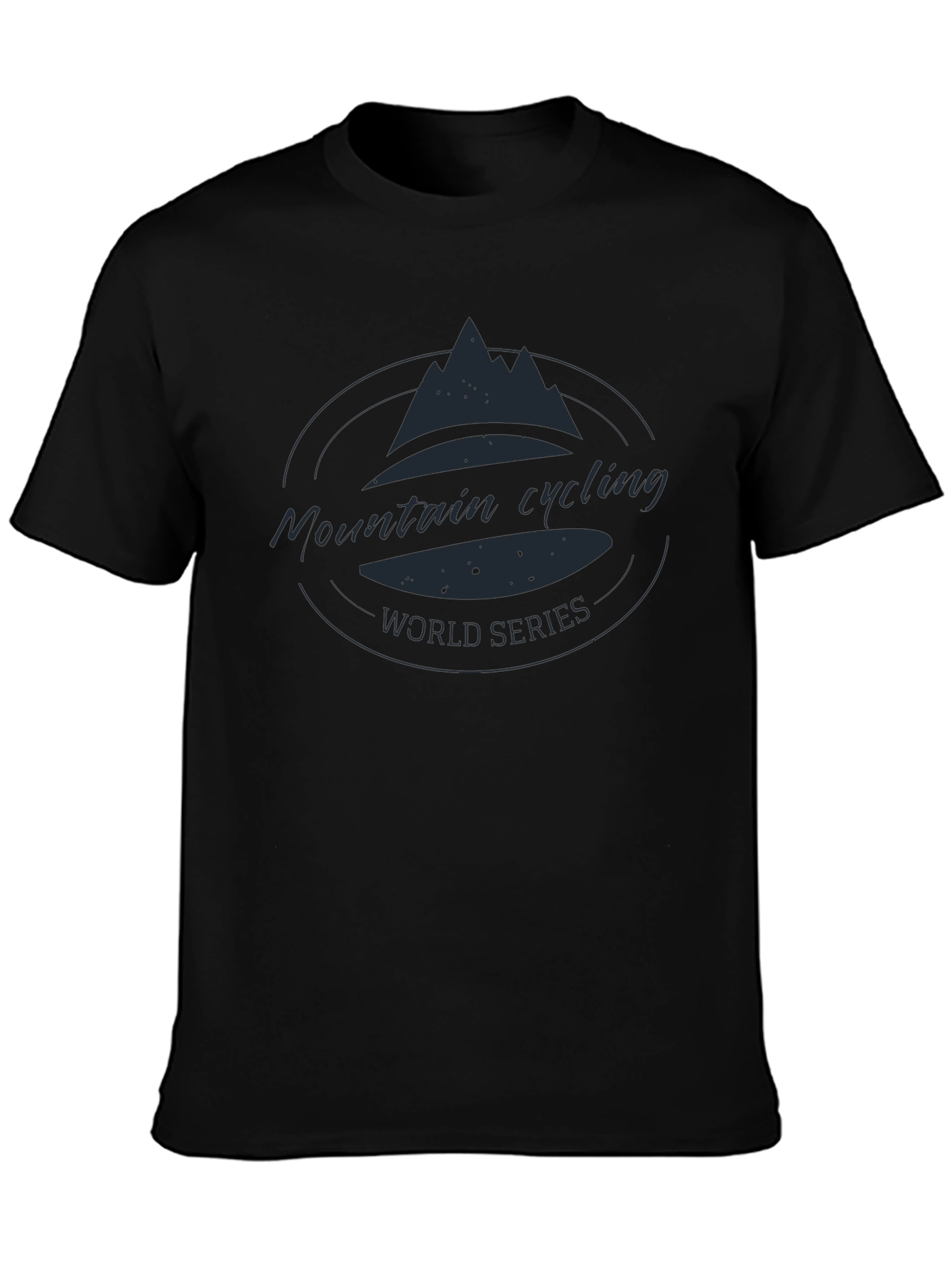 Mountain Cycling Series Black Graphic T-Shirt