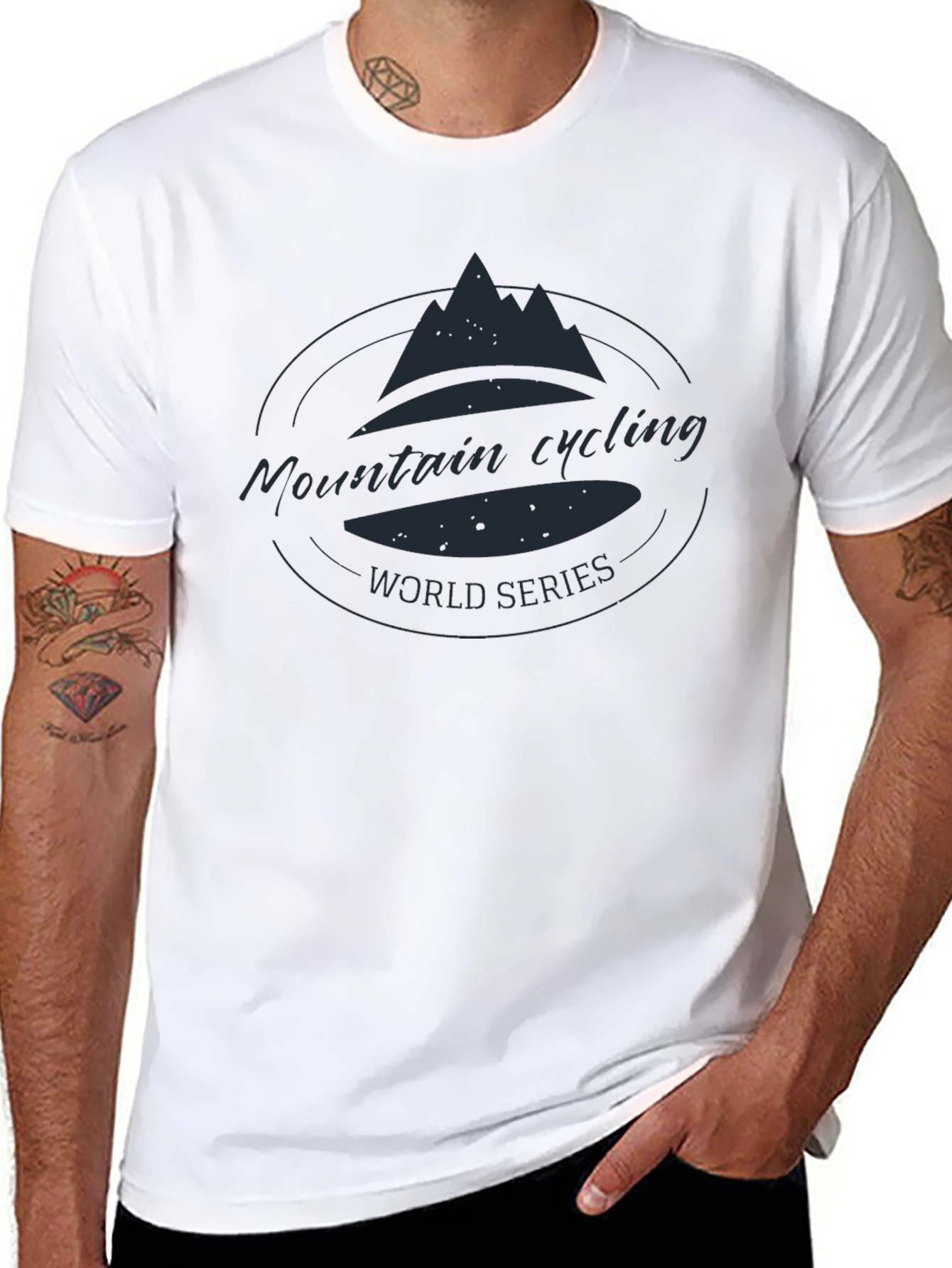 Mountain Cycling Series Black Graphic T-Shirt