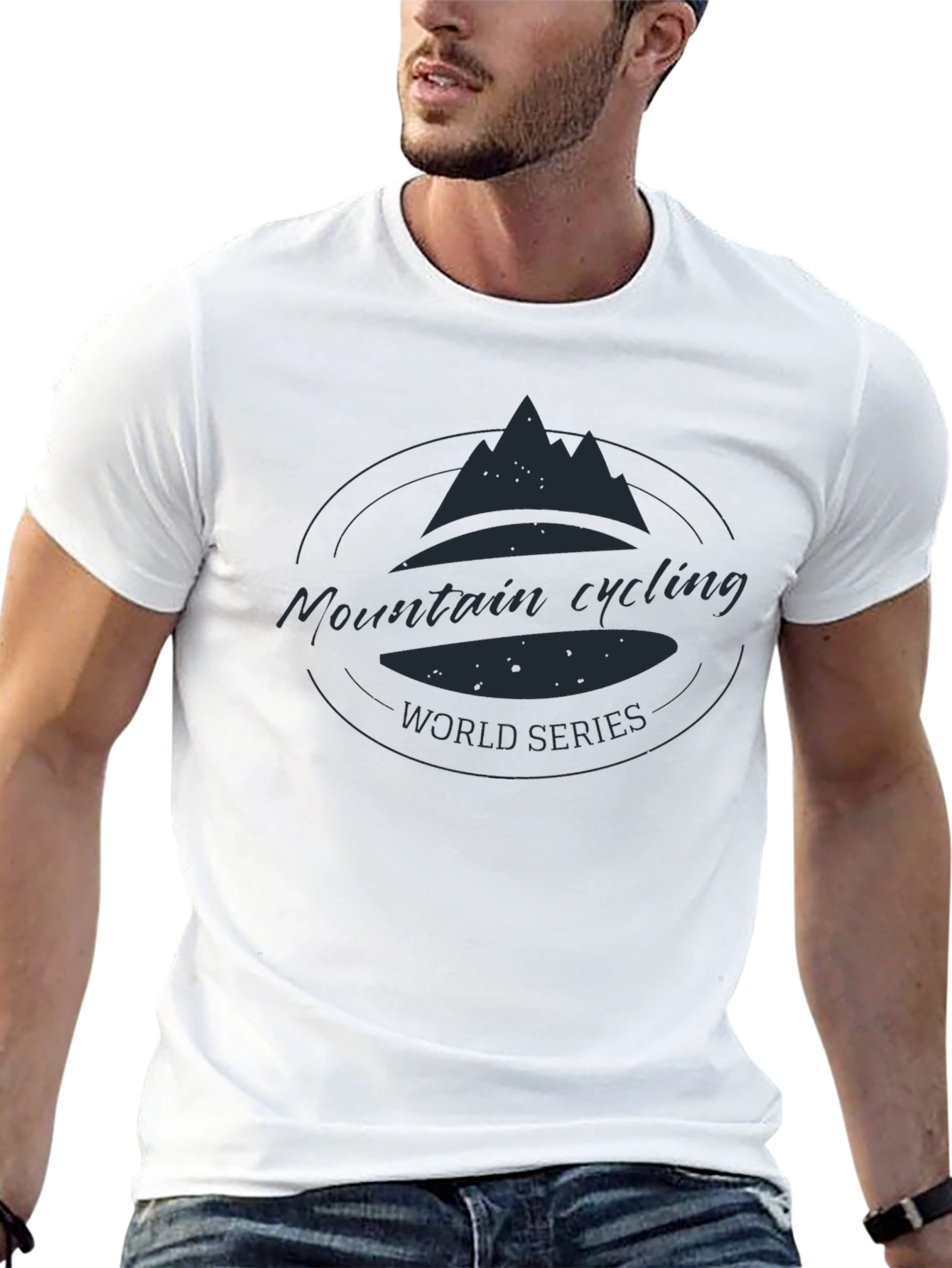 Mountain Cycling Series Black Graphic T-Shirt
