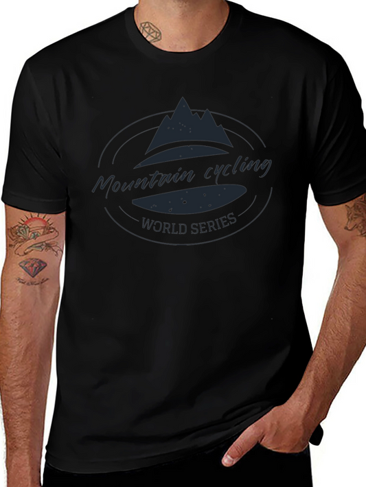 Mountain Cycling Series Black Graphic T-Shirt