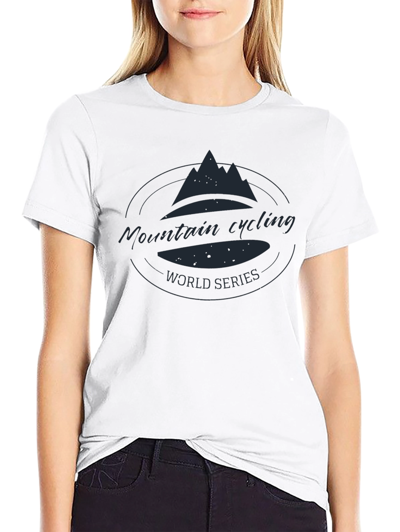 Mountain Cycling Series Black Graphic T-Shirt
