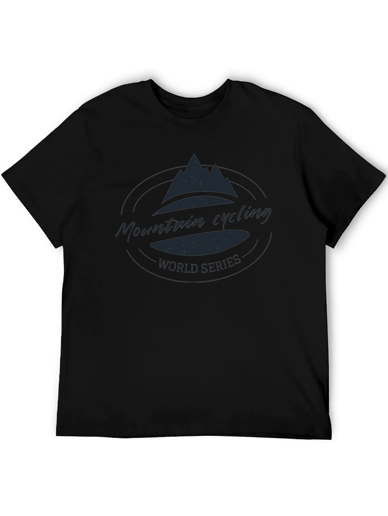 Mountain Cycling Series Black Graphic T-Shirt