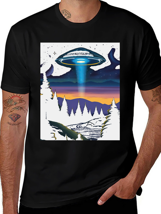 UFO Landscape T-Shirt - Sci-Fi Adventure Tee
