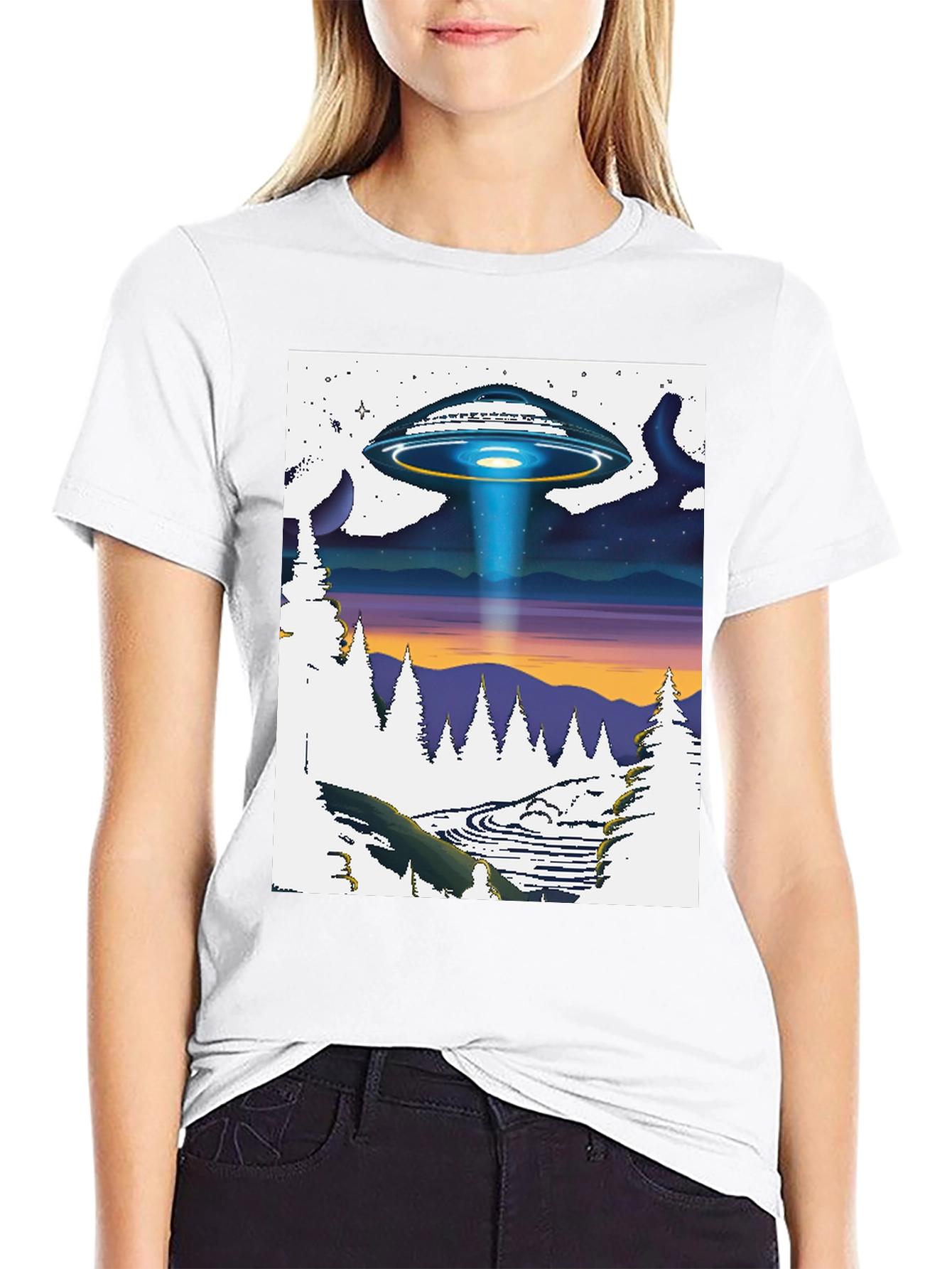 UFO Landscape T-Shirt - Sci-Fi Adventure Tee
