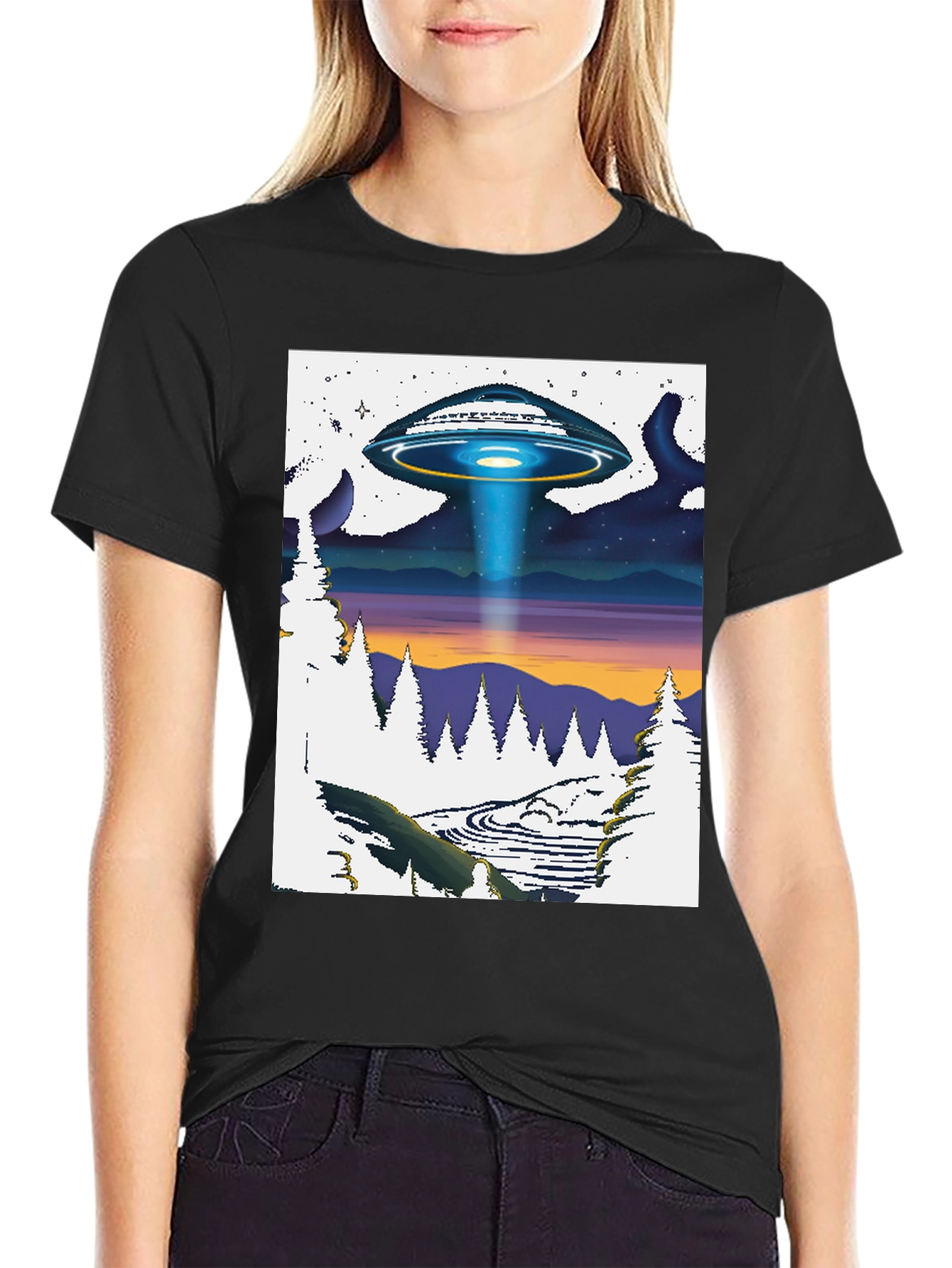 UFO Landscape T-Shirt - Sci-Fi Adventure Tee