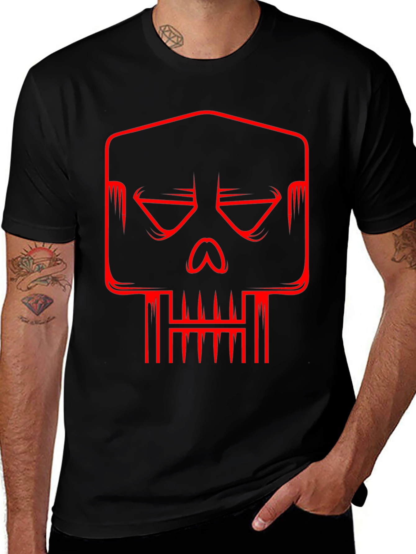 Red Skull Graphic Black T-Shirt