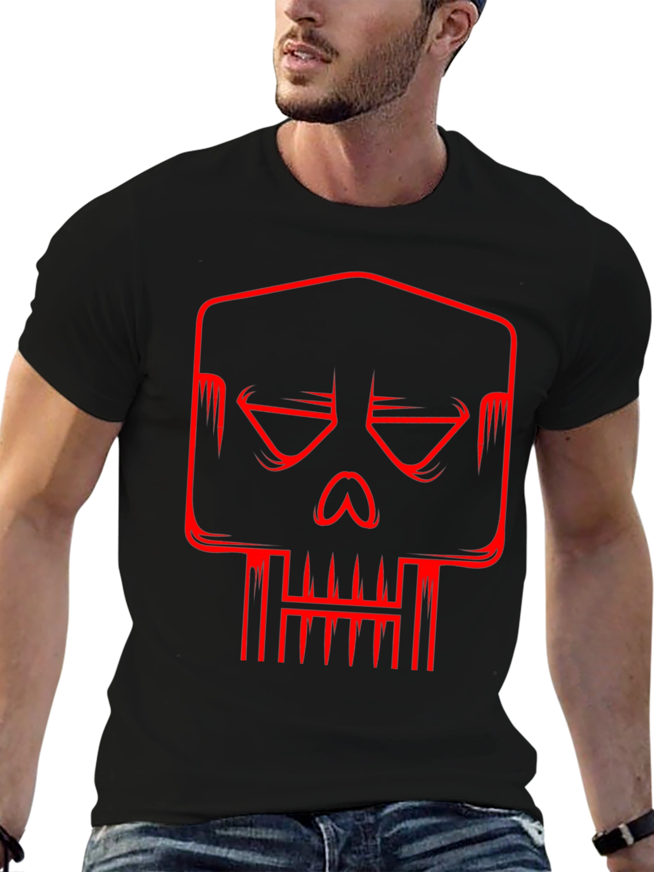 Red Skull Graphic Black T-Shirt