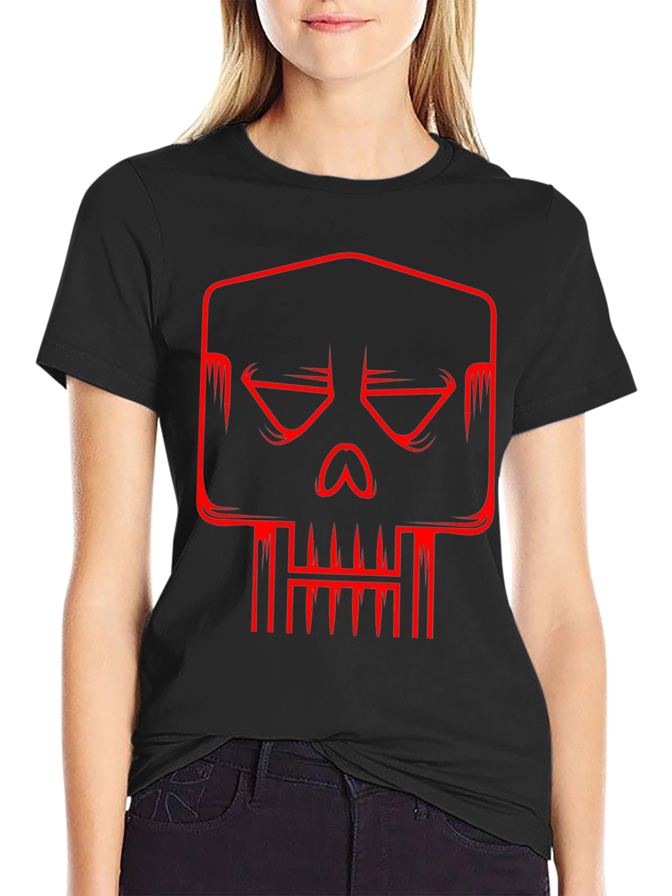 Red Skull Graphic Black T-Shirt