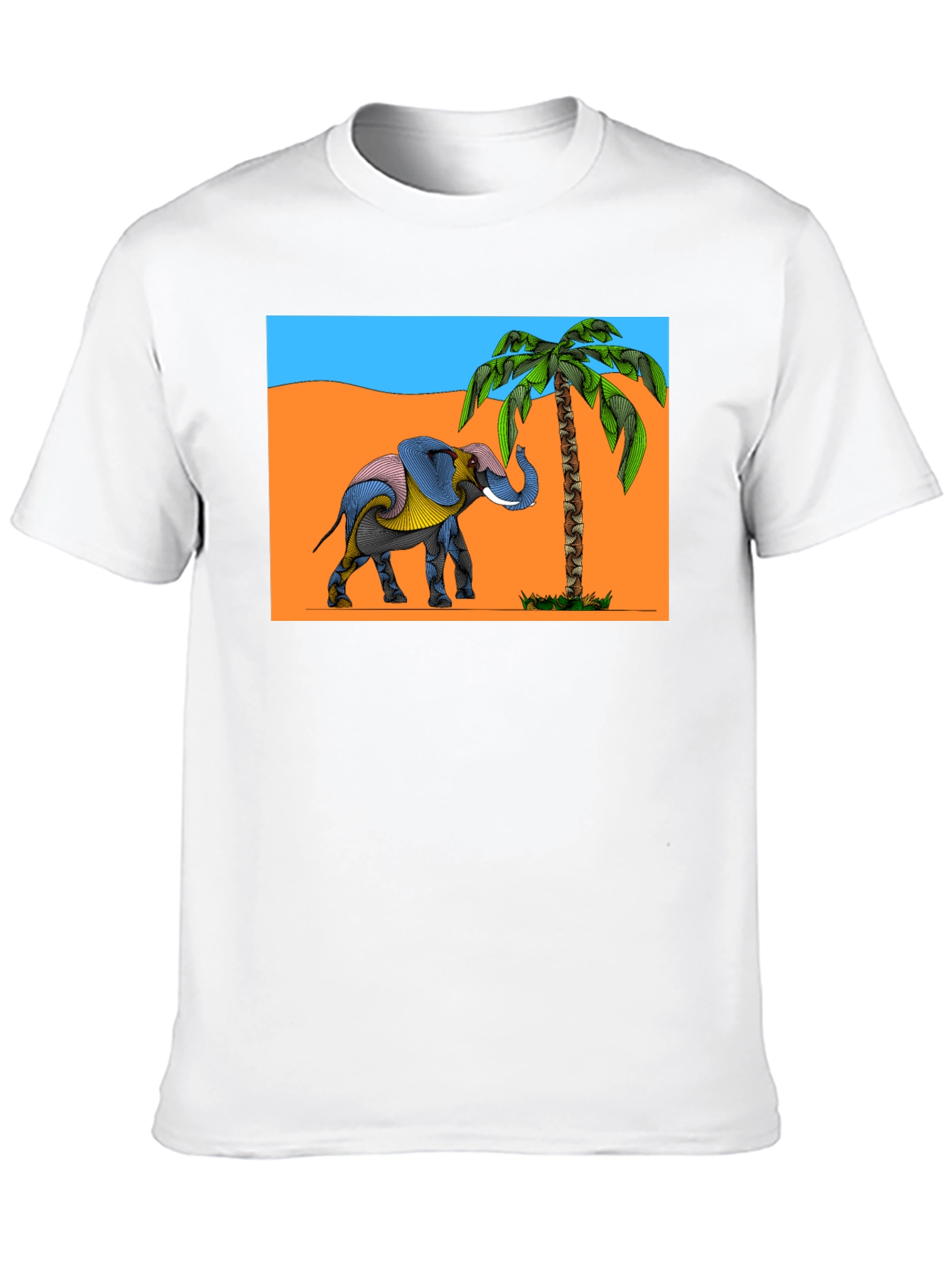 Elephant & Palm Tree Graphic Tee