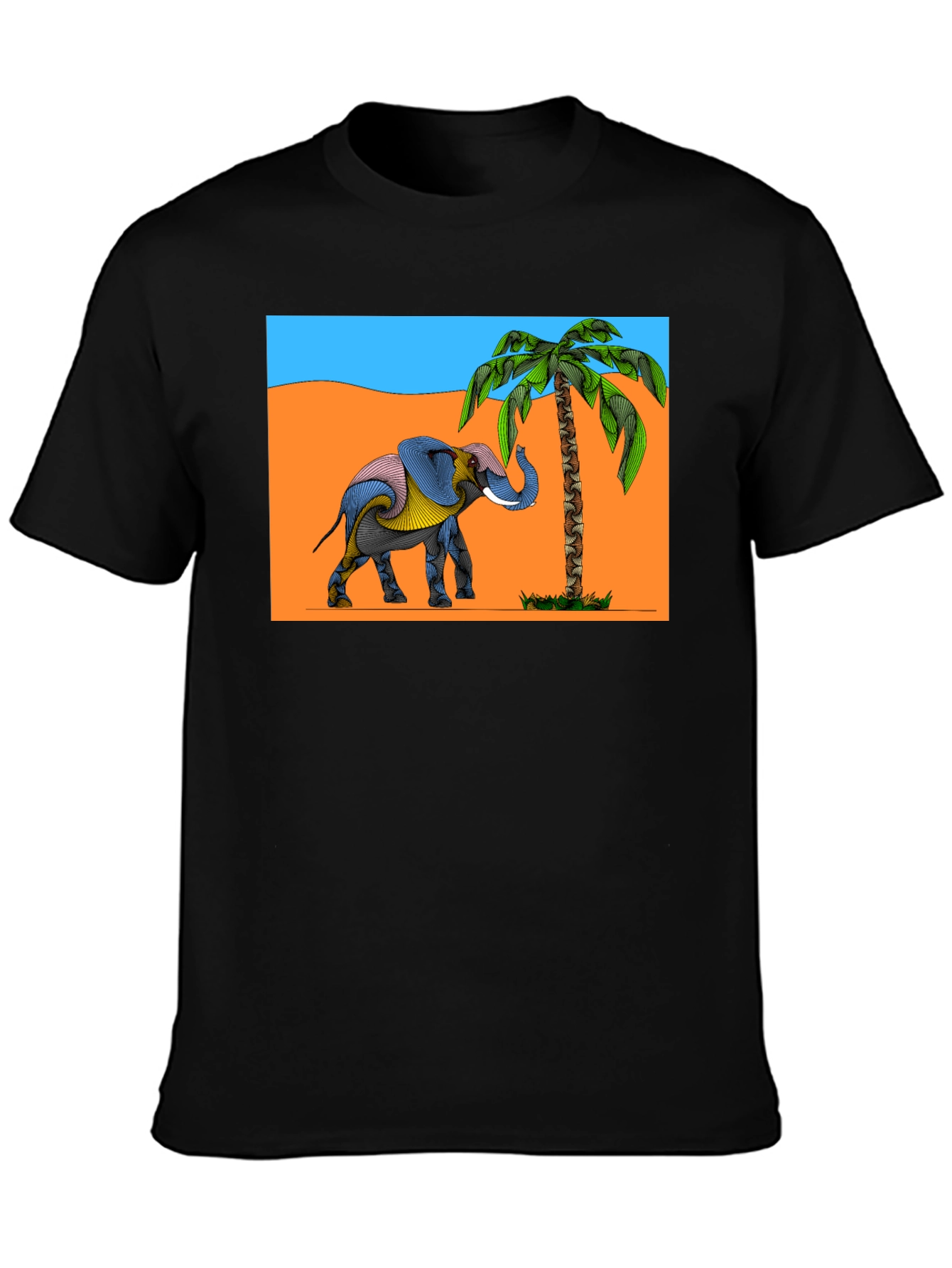 Elephant & Palm Tree Graphic Tee