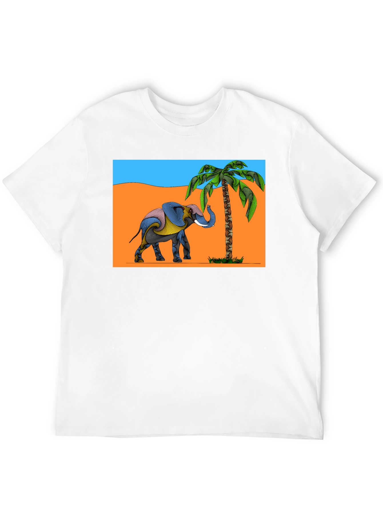Elephant & Palm Tree Graphic Tee
