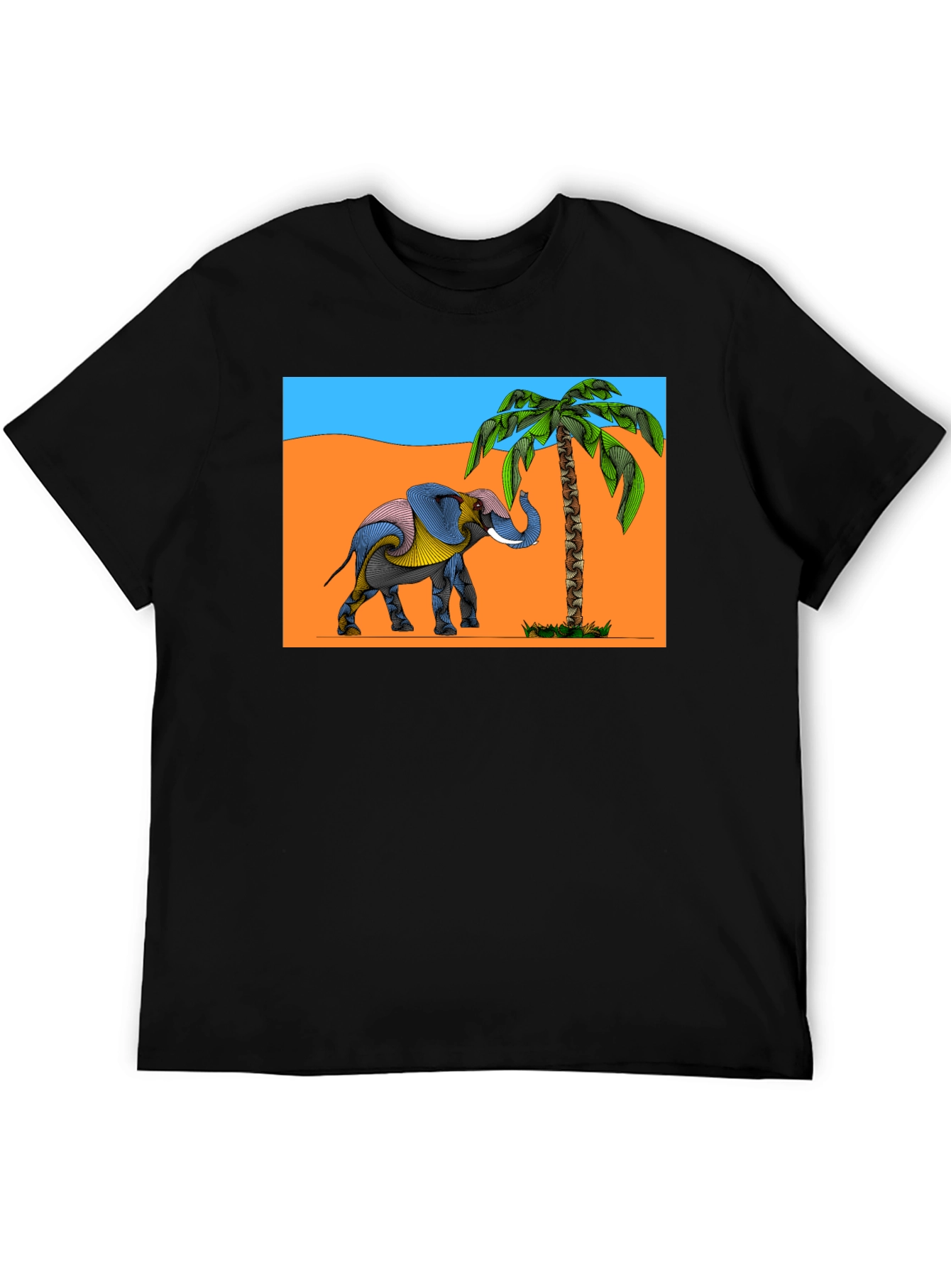Elephant & Palm Tree Graphic Tee