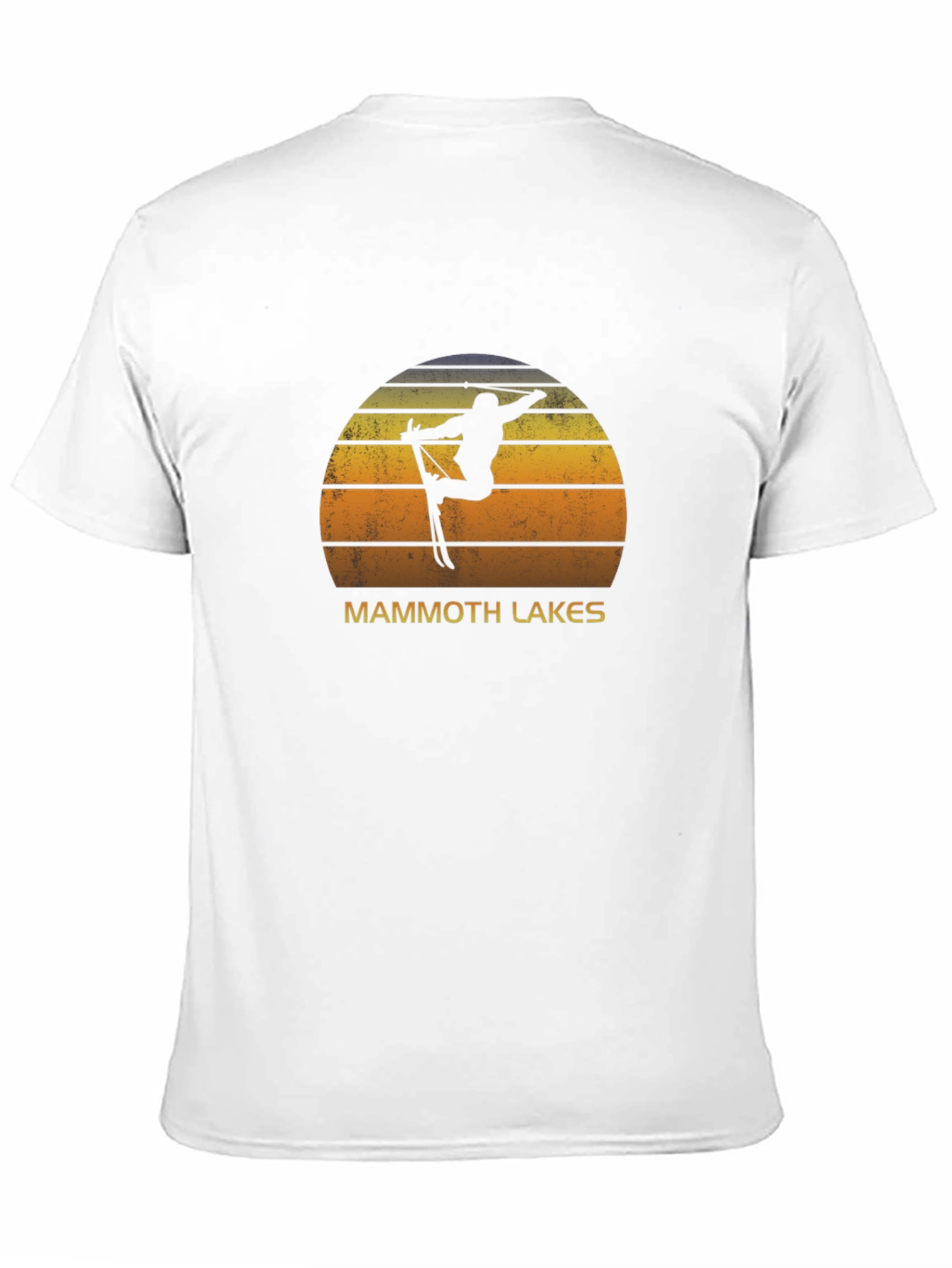 Mammoth Lakes Skier Sunset Graphic Tee - Black Cotton