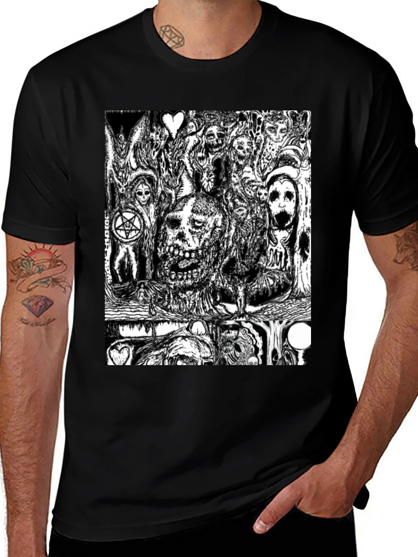 Skull Graphic Tee - Black Cotton Comfort