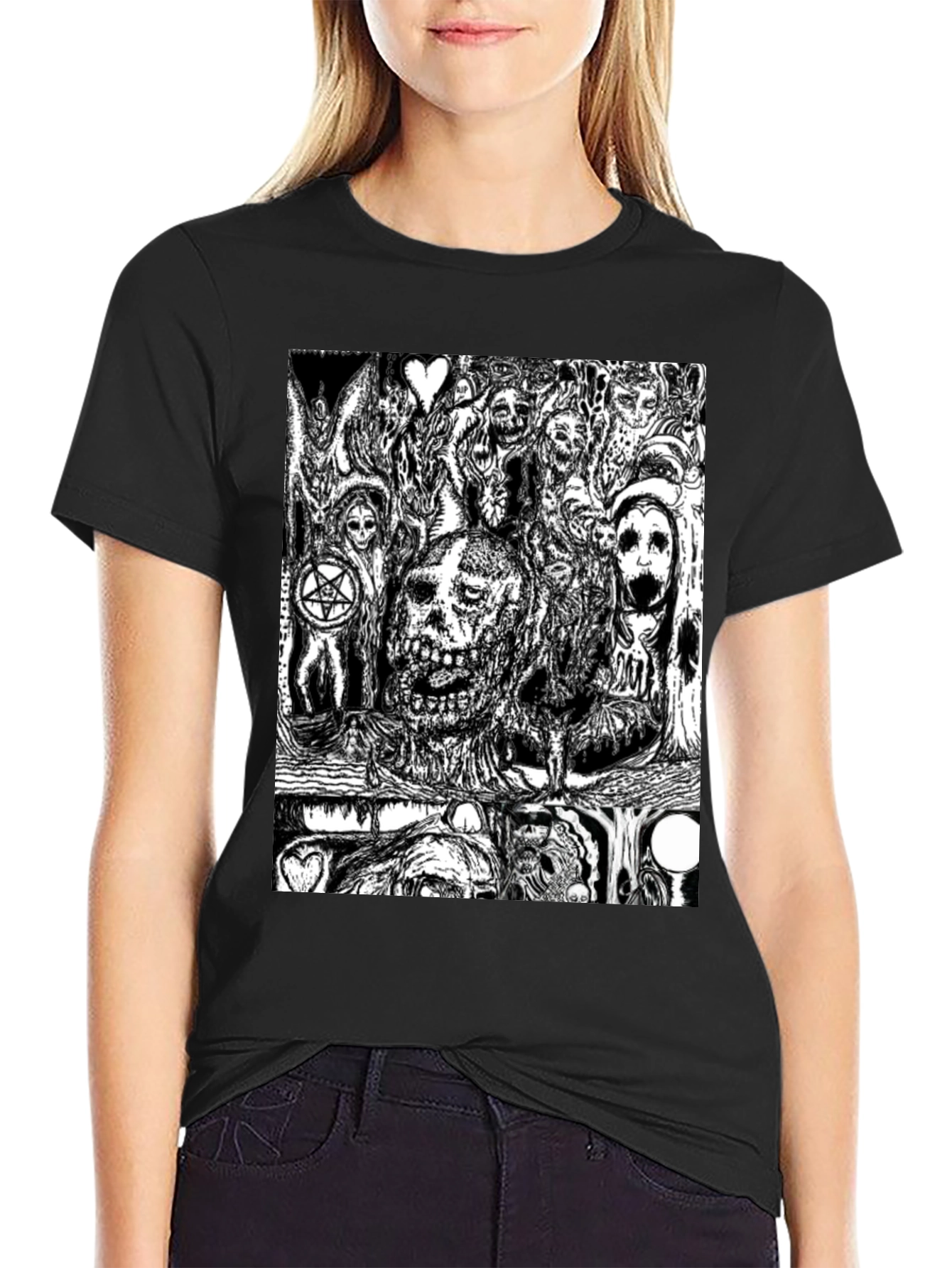 Skull Graphic Tee - Black Cotton Comfort