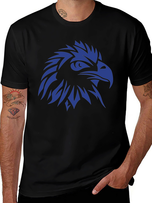 Bold Eagle Graphic Tee - Black Cotton T-Shirt
