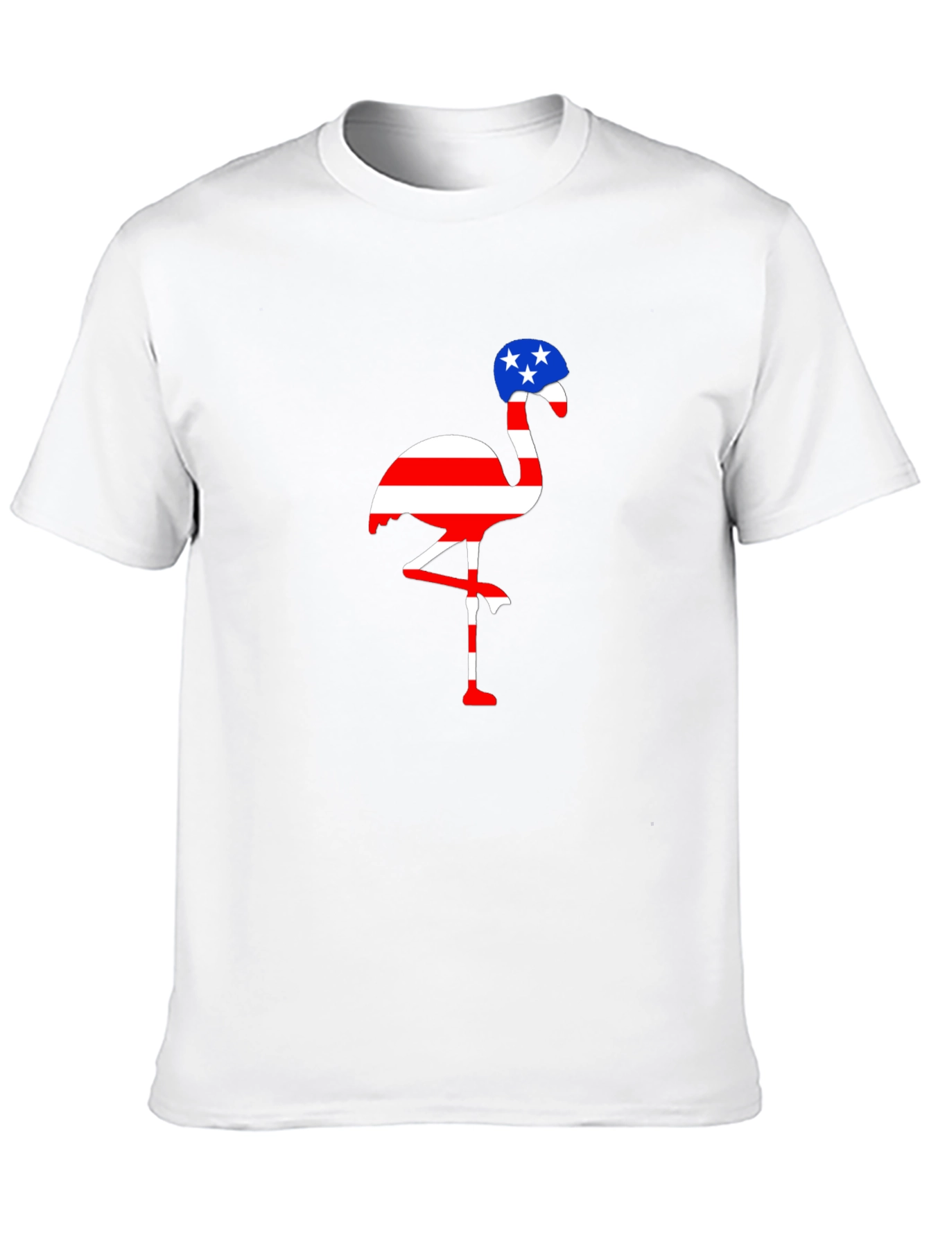 Patriotic Flamingo T-Shirt American Flag Design