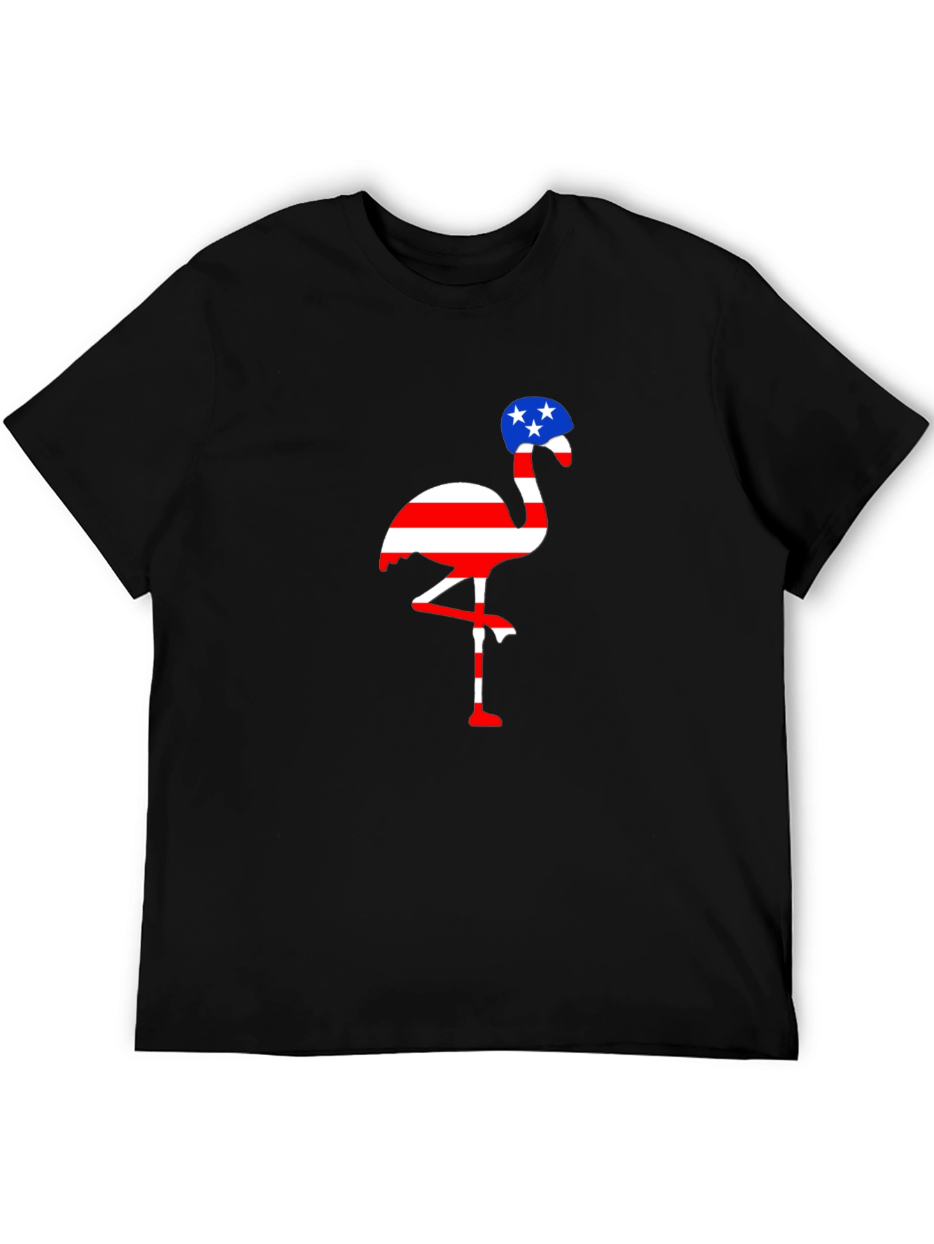 Patriotic Flamingo T-Shirt American Flag Design