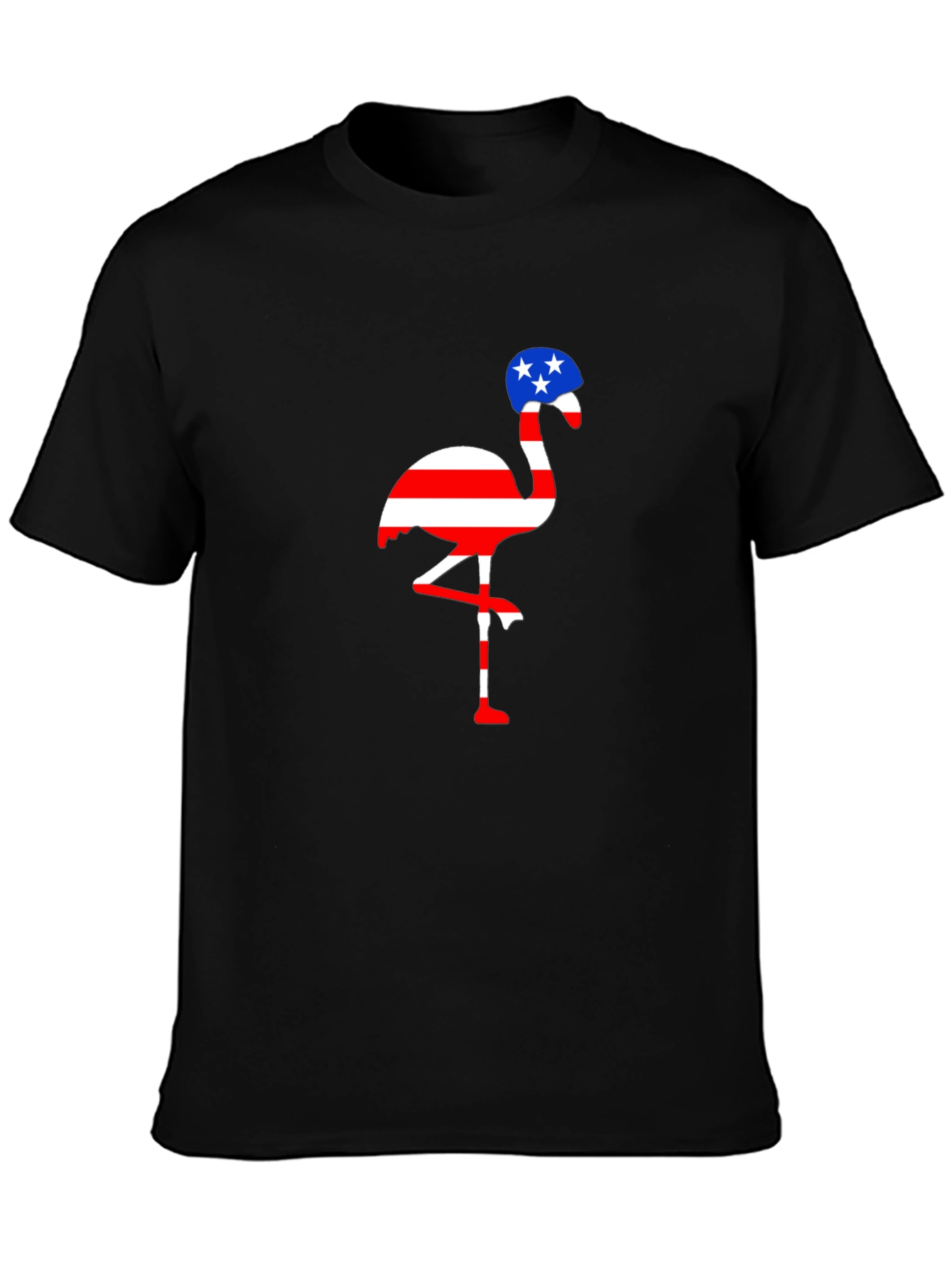 Patriotic Flamingo T-Shirt American Flag Design