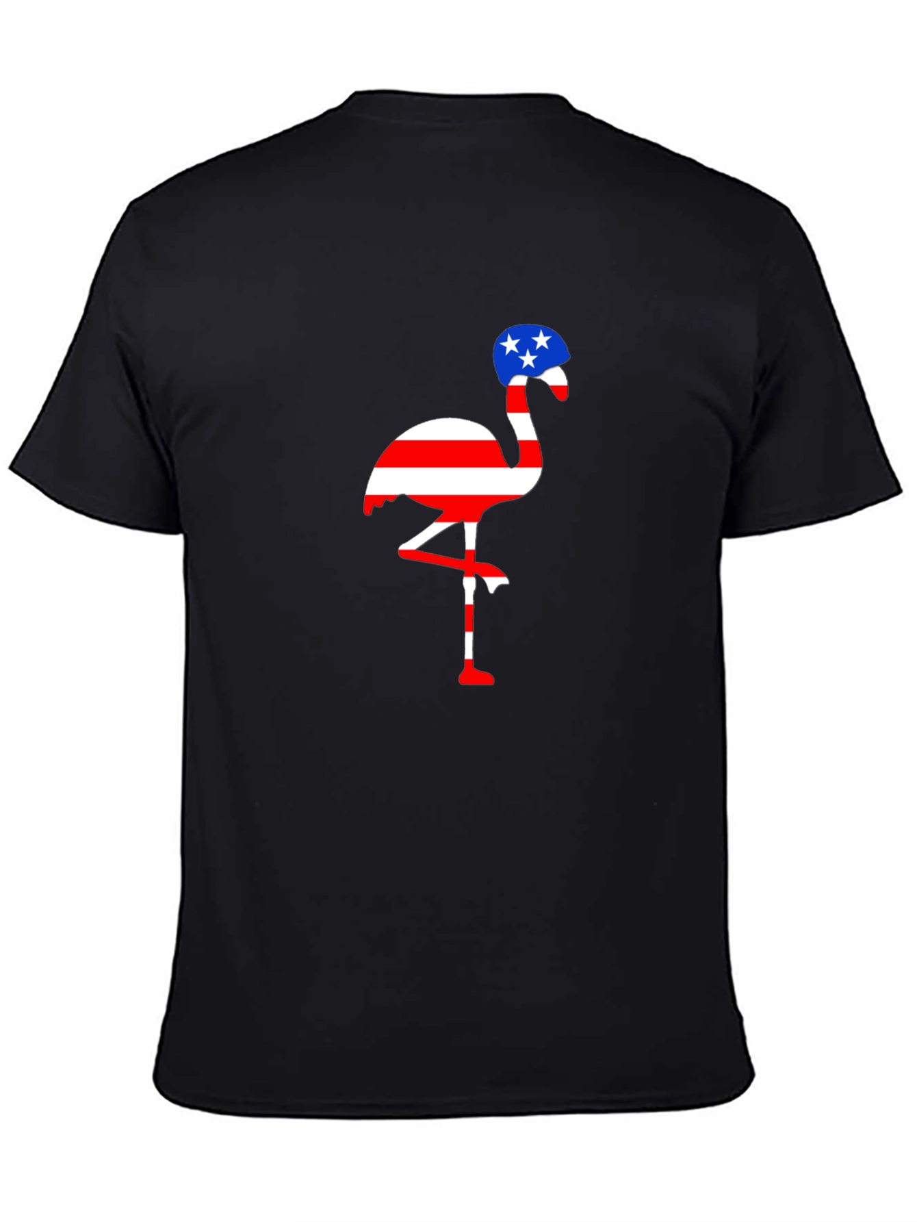 Patriotic Flamingo T-Shirt American Flag Design