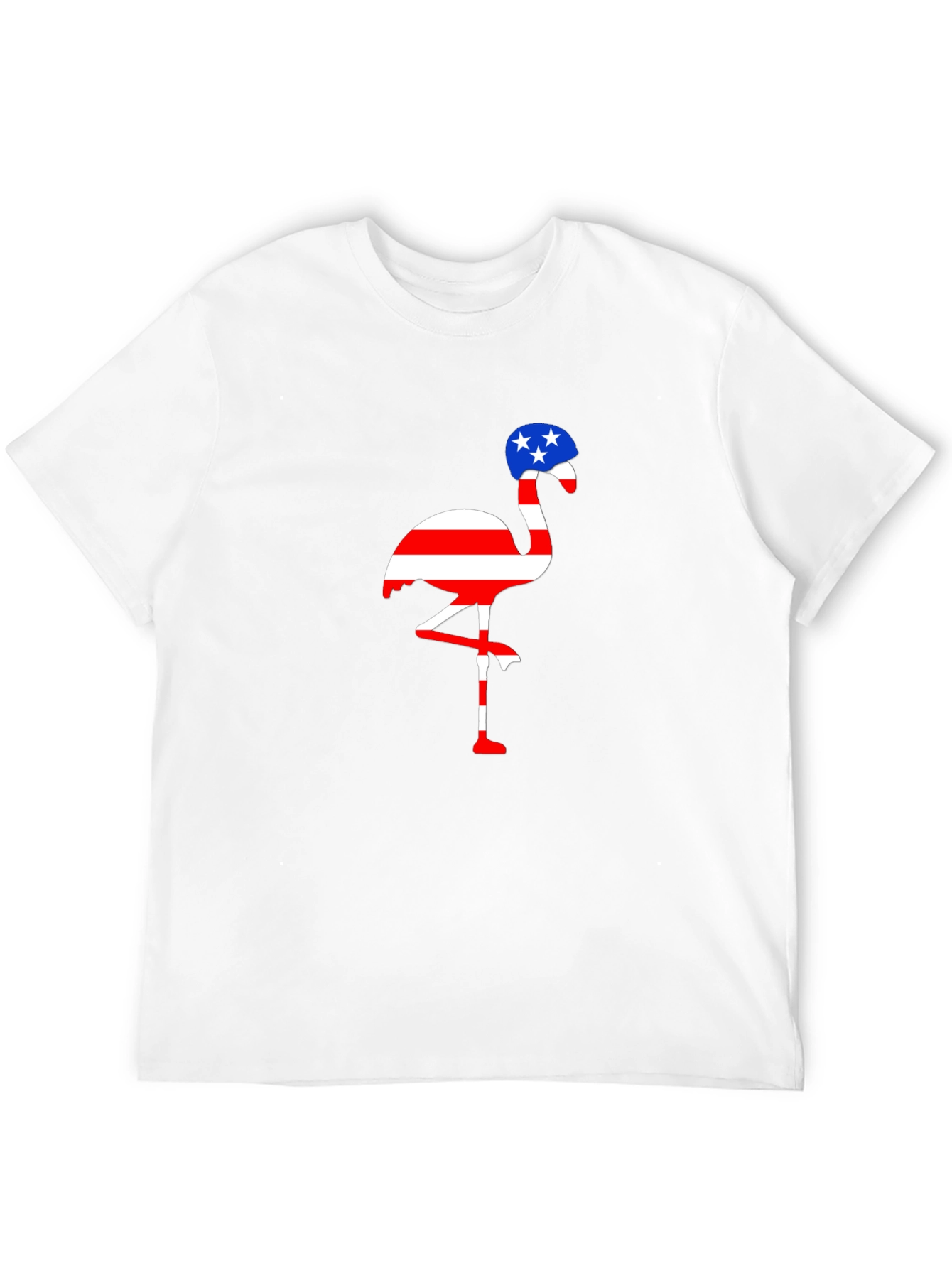 Patriotic Flamingo T-Shirt American Flag Design