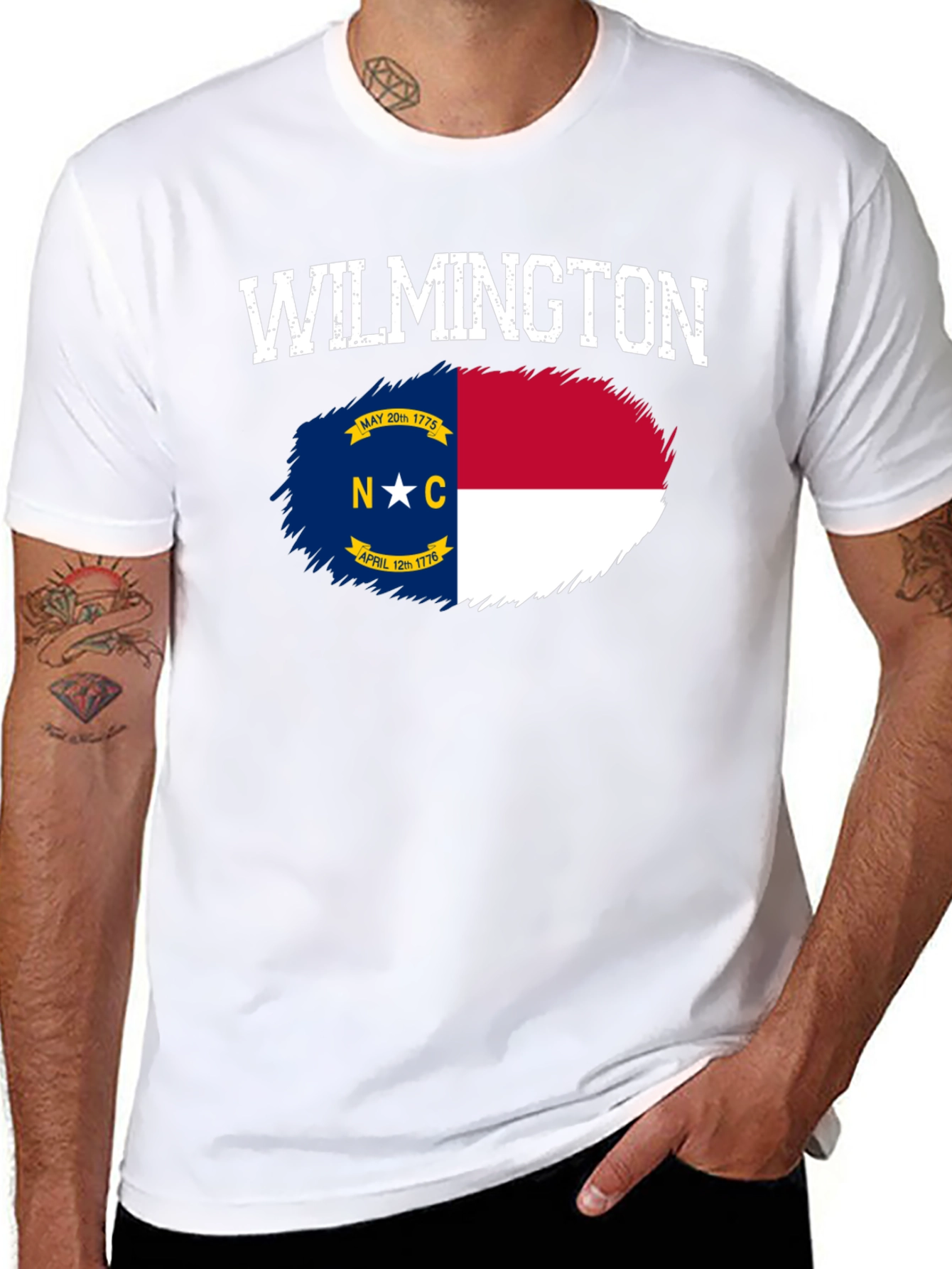 Wilmington North Carolina Flag Graphic T-Shirt