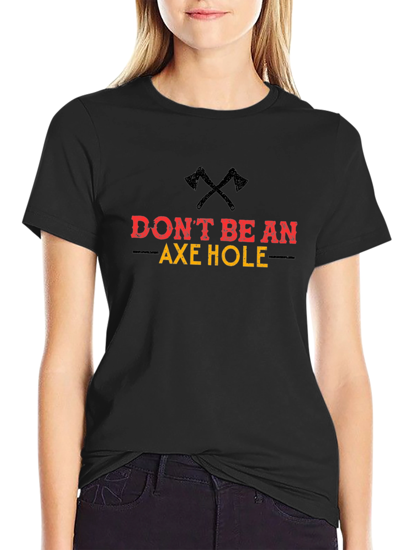 Dont Be An Axe Hole Graphic Tee - Black