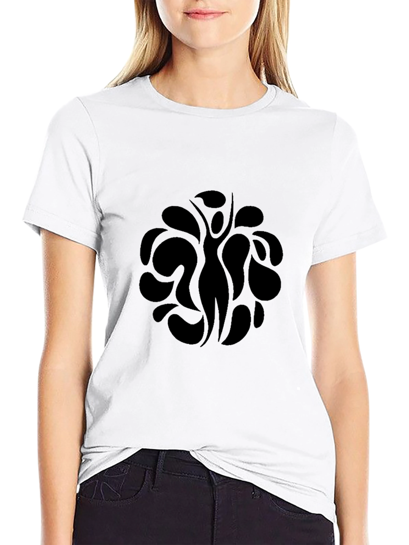 Abstract Human Silhouette Black T-Shirt