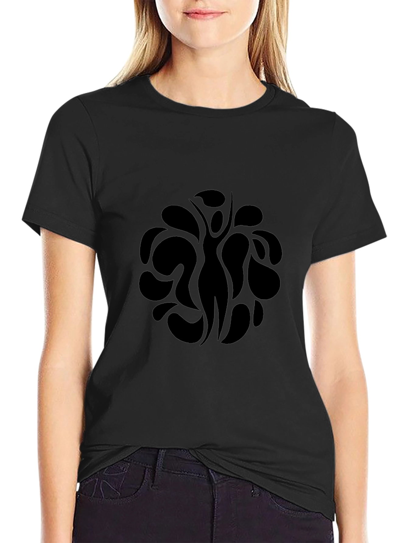 Abstract Human Silhouette Black T-Shirt