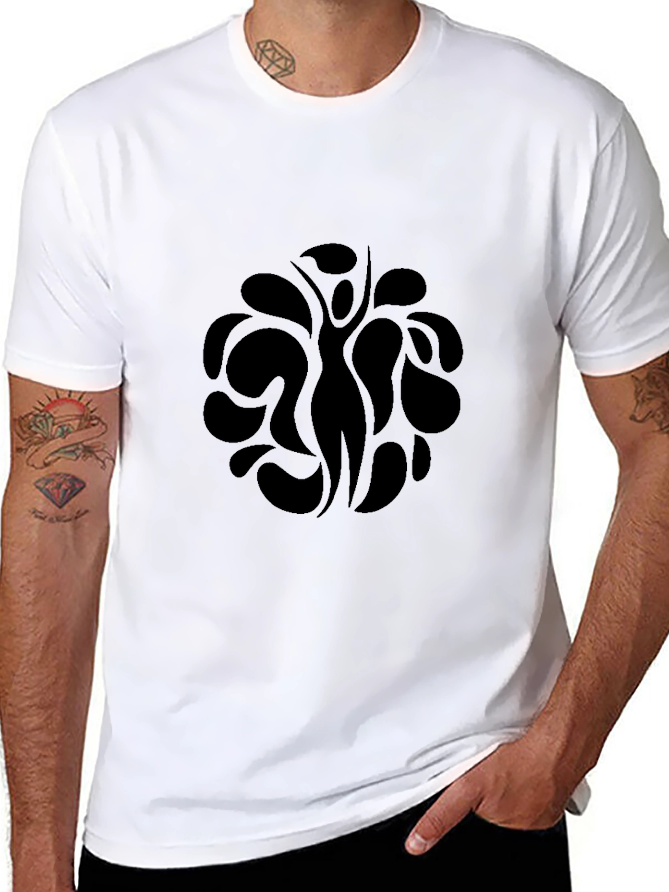 Abstract Human Silhouette Black T-Shirt