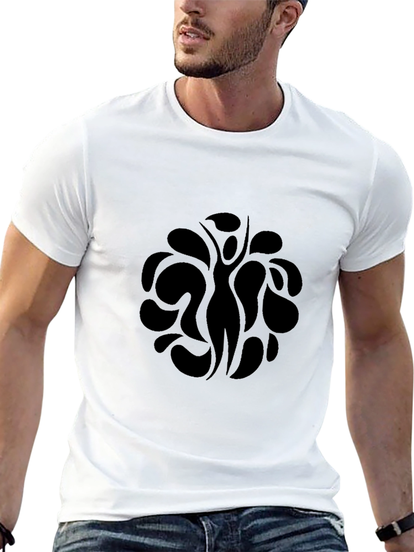 Abstract Human Silhouette Black T-Shirt
