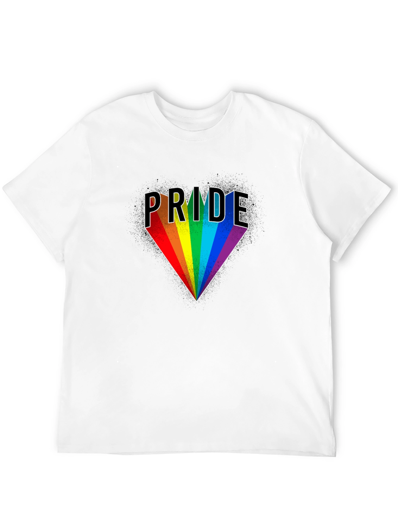 Pride Rainbow Heart T-Shirt - Black Cotton LGBTQ Tee