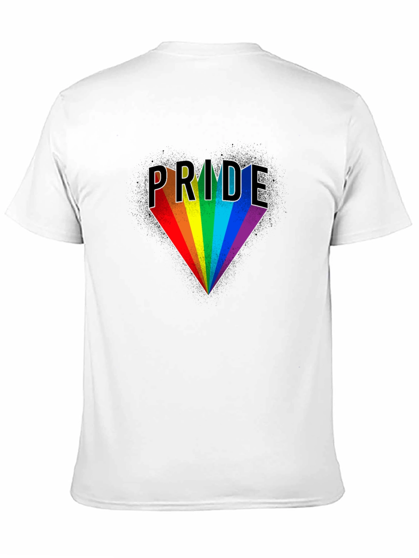 Pride Rainbow Heart T-Shirt - Black Cotton LGBTQ Tee