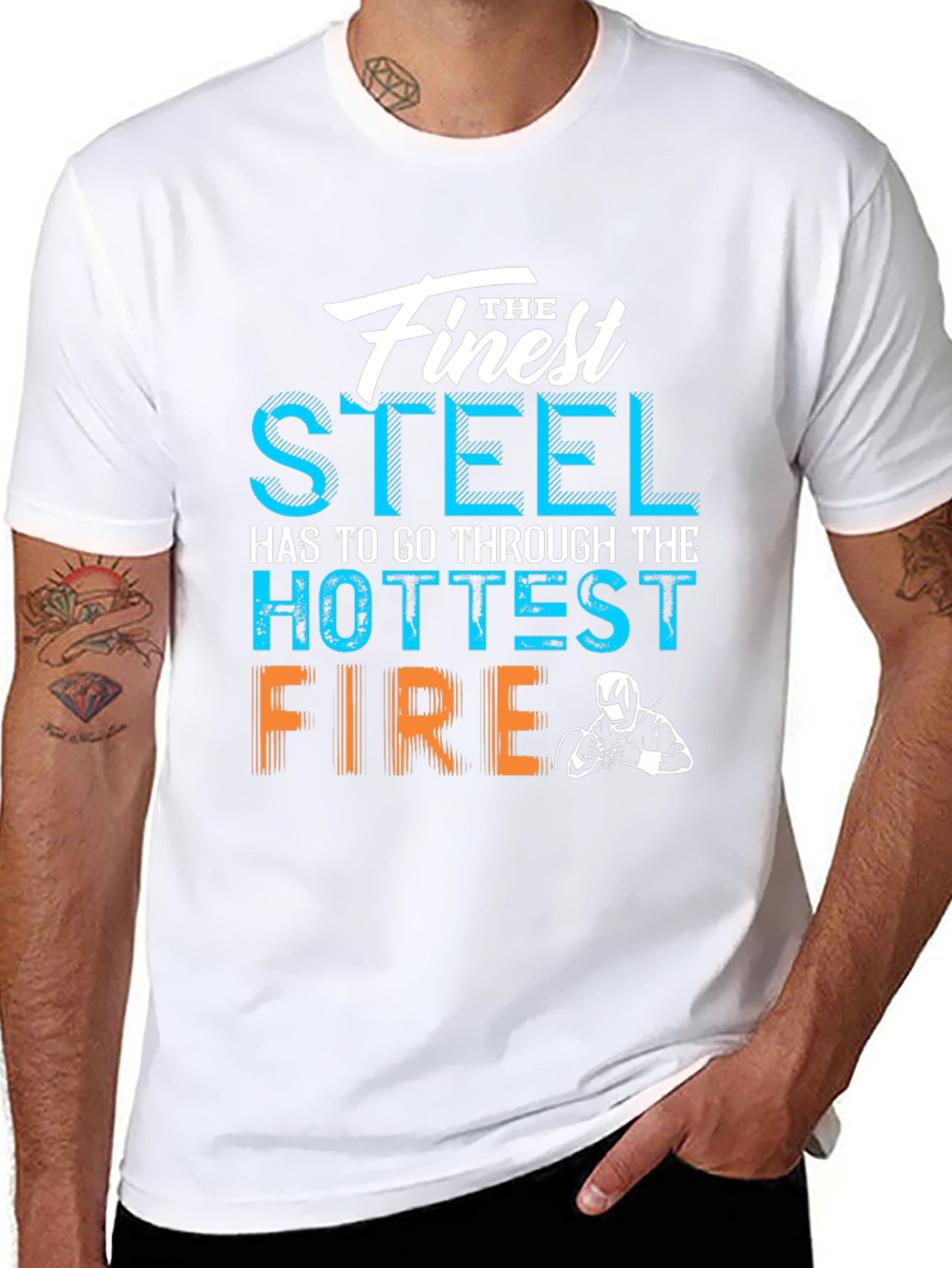 Finest Steel Fire Black Graphic T-Shirt