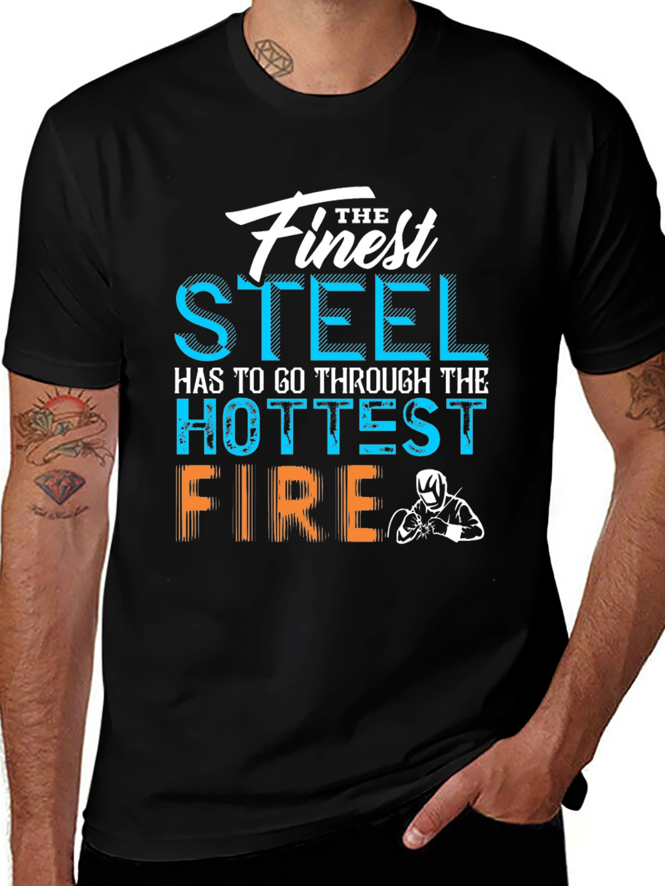 Finest Steel Fire Black Graphic T-Shirt