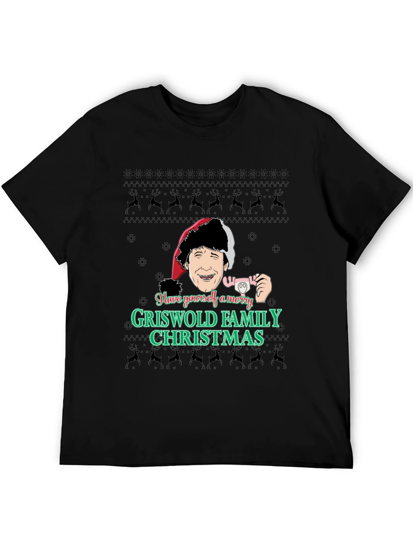 Merry Griswold Family Christmas Black T-Shirt