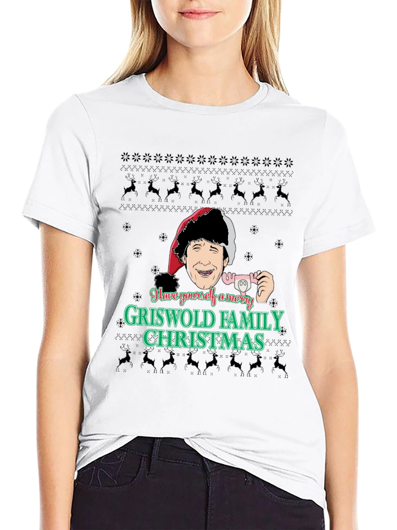 Merry Griswold Family Christmas Black T-Shirt